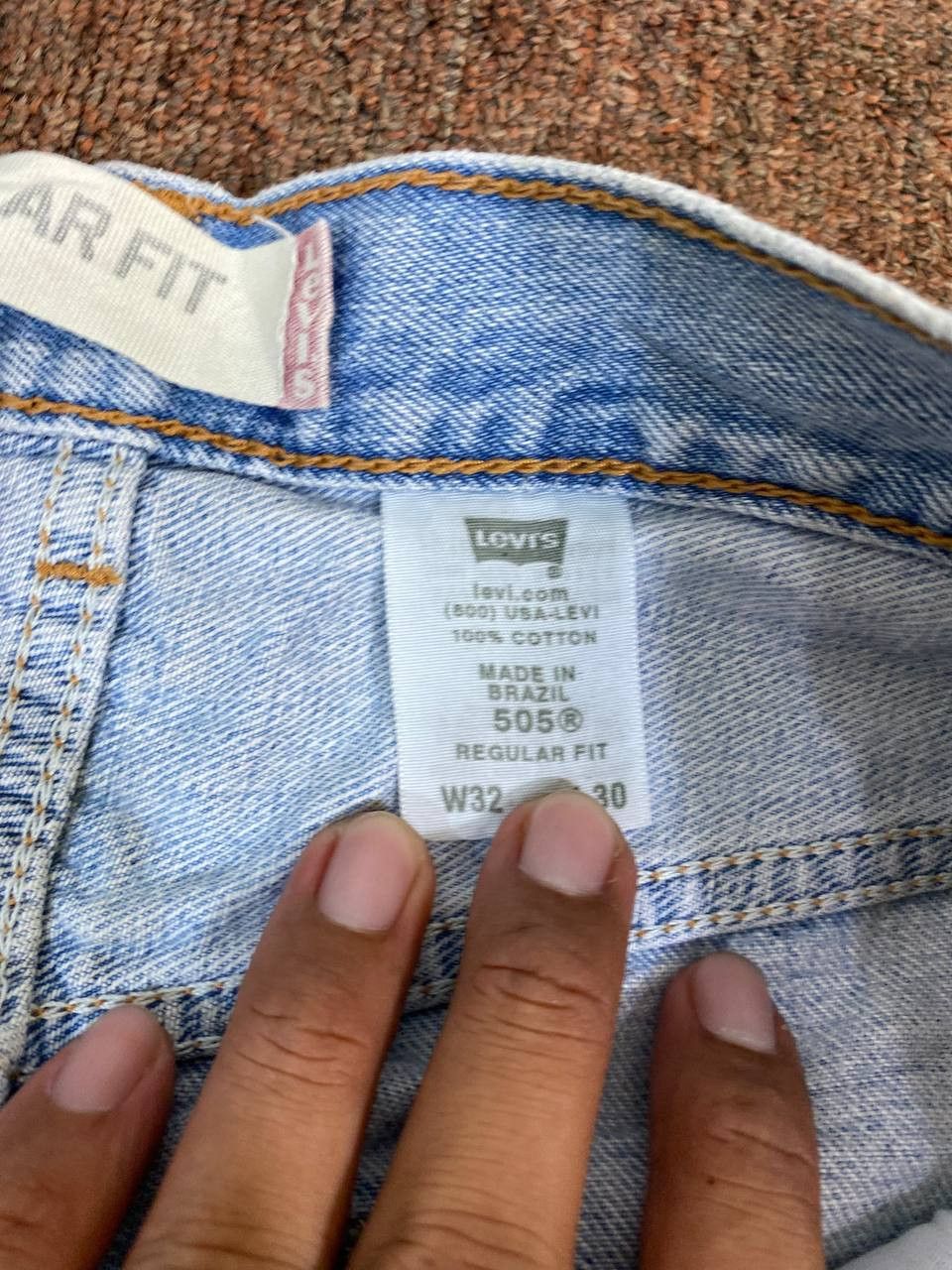 Levi's levis 505 regular fit distressed denim Size US 33 - 14 Thumbnail