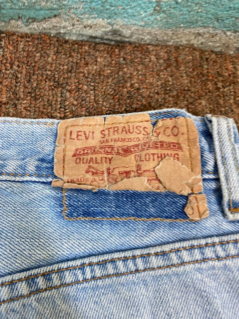 Levi's levis 505 regular fit distressed denim Size US 33 - 7 Thumbnail