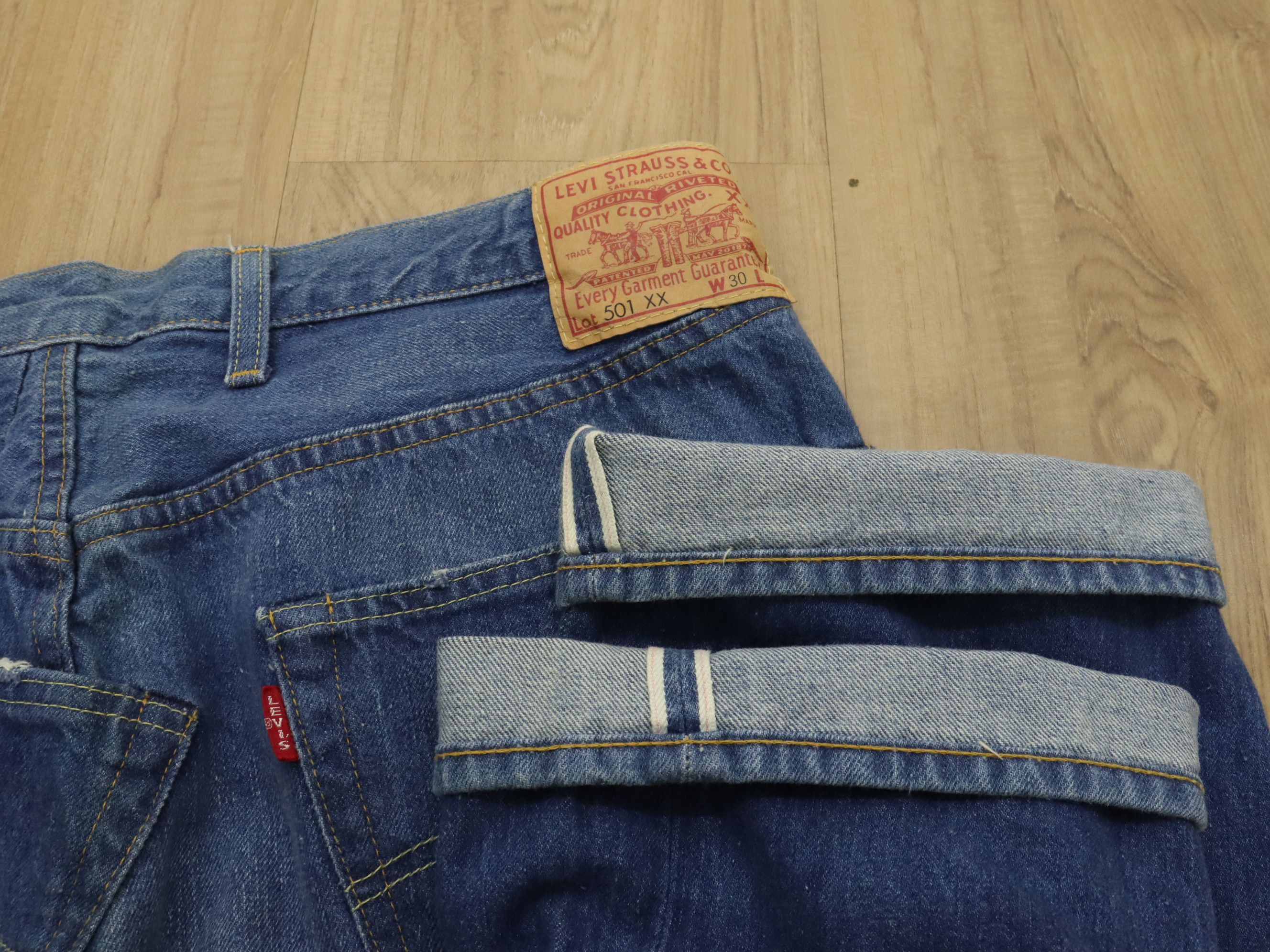 Levi's Vintage Clothing LVC 501XX 1955 50s Model Selvedge Big E Loose Straight Jean Size US 30 / EU 46 - 20 Thumbnail