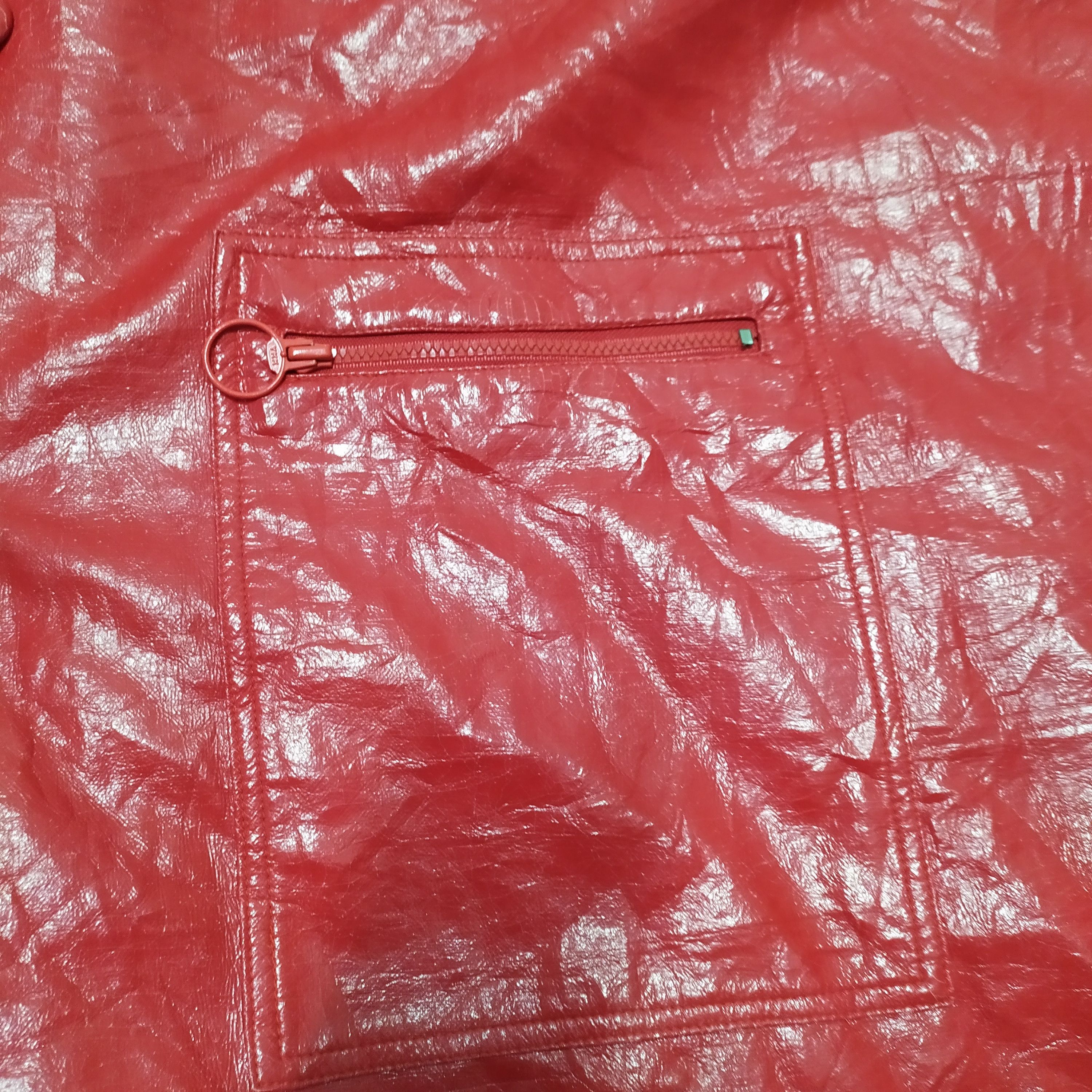 Japanese Brand Reversible RED & BLACK Leather Poncho #1388-58 Size US XXL / EU 58 / 5 - 16 Thumbnail