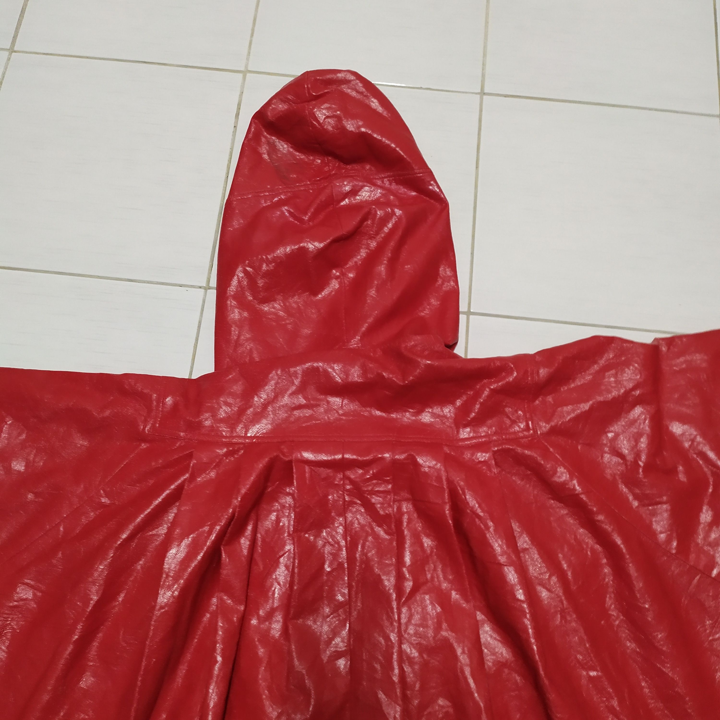 Japanese Brand Reversible RED & BLACK Leather Poncho #1388-58 Size US XXL / EU 58 / 5 - 18 Thumbnail