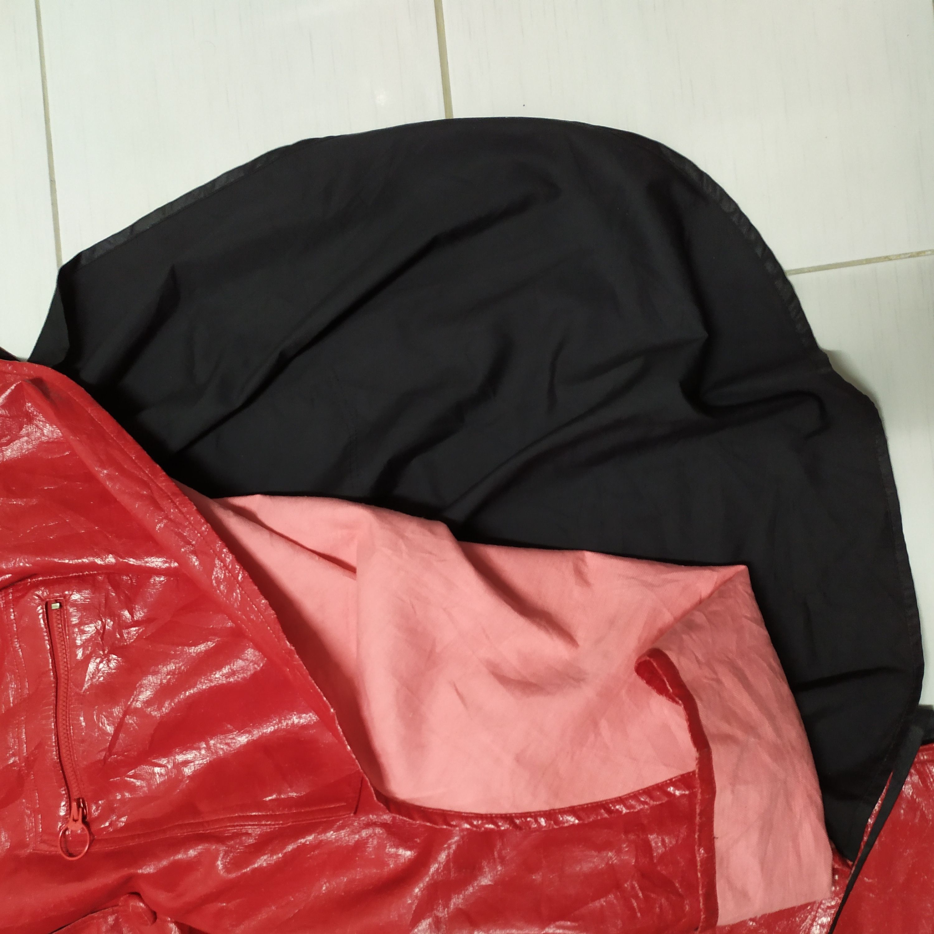 Japanese Brand Reversible RED & BLACK Leather Poncho #1388-58 Size US XXL / EU 58 / 5 - 14 Thumbnail