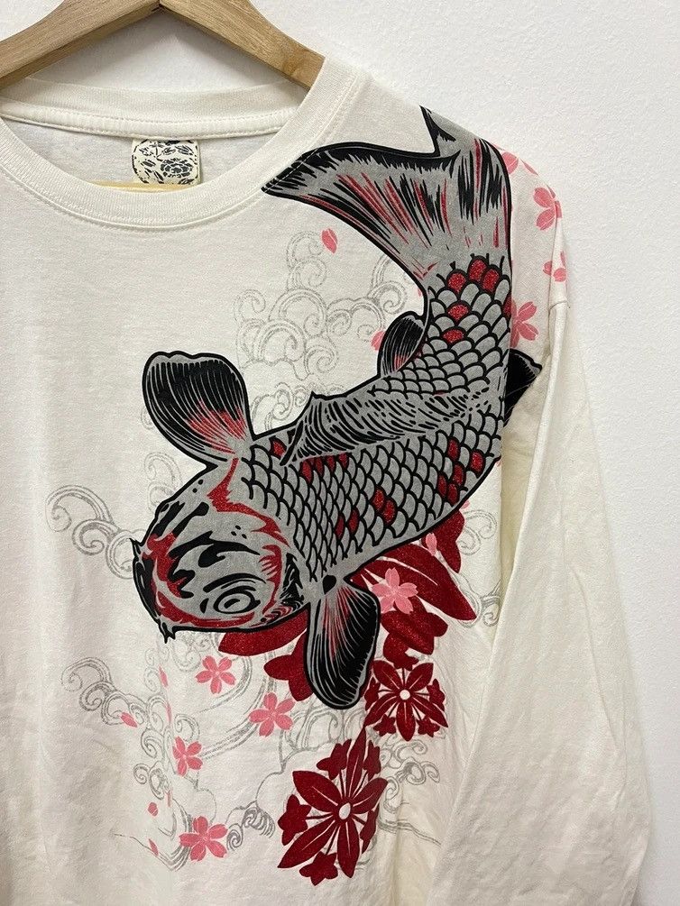 Japanese Brand × Vintage Japanese Fashion Fish Koi Big Logo Long Sleeve Size US XL / EU 56 / 4 - 4 Thumbnail