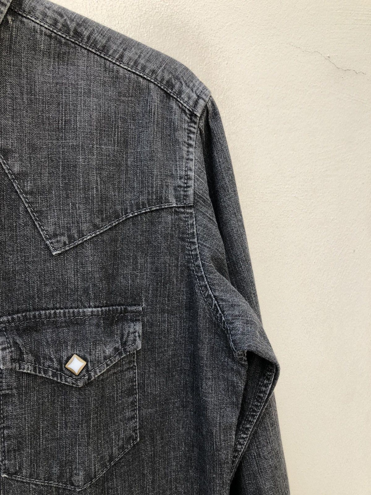 Vintage Vintage Acoustic Japan Faded Black Denim Western Shirt Size US M / EU 48-50 / 2 - 8 Thumbnail