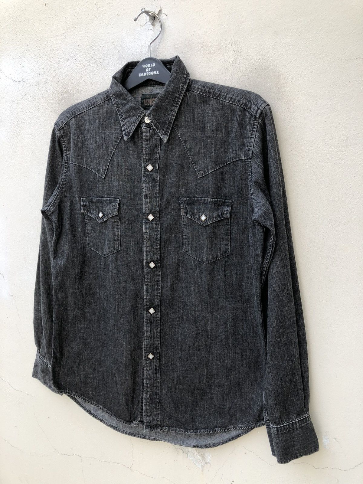 Vintage Vintage Acoustic Japan Faded Black Denim Western Shirt Size US M / EU 48-50 / 2 - 9 Thumbnail