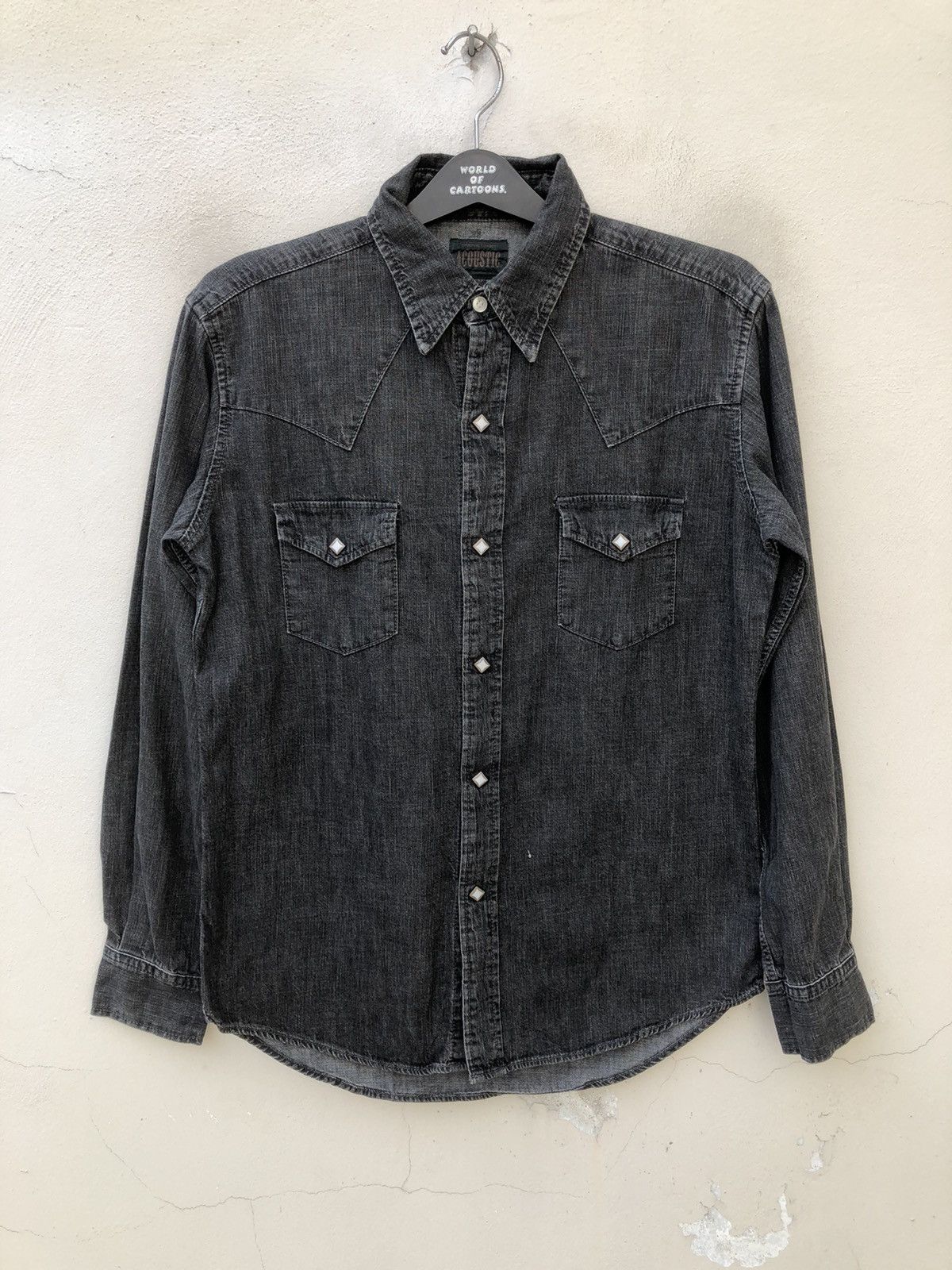 Vintage Vintage Acoustic Japan Faded Black Denim Western Shirt Size US M / EU 48-50 / 2 - 6 Thumbnail
