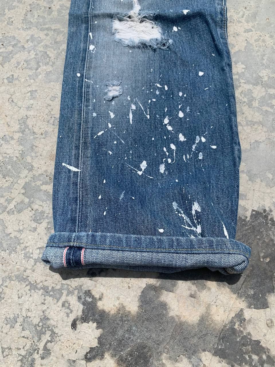Edwin Vintage Edwin 505 Painter Distressed Ripped Selvedge Denim Size US 29 - 12 Thumbnail