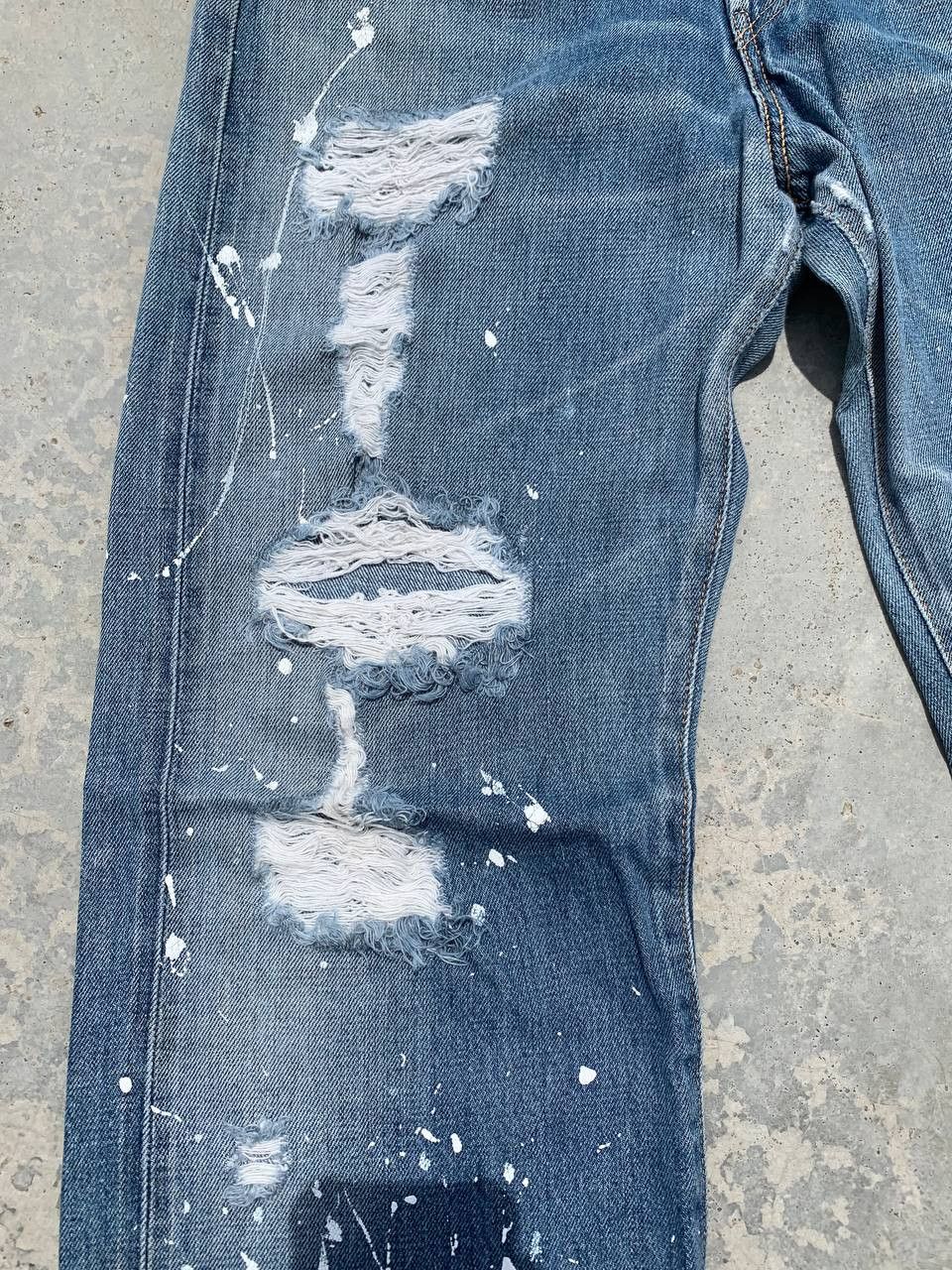 Edwin Vintage Edwin 505 Painter Distressed Ripped Selvedge Denim Size US 29 - 13 Thumbnail