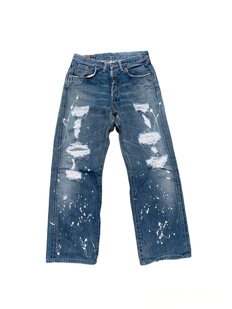 Edwin Vintage Edwin 505 Painter Distressed Ripped Selvedge Denim Size US 29 - 1 Thumbnail