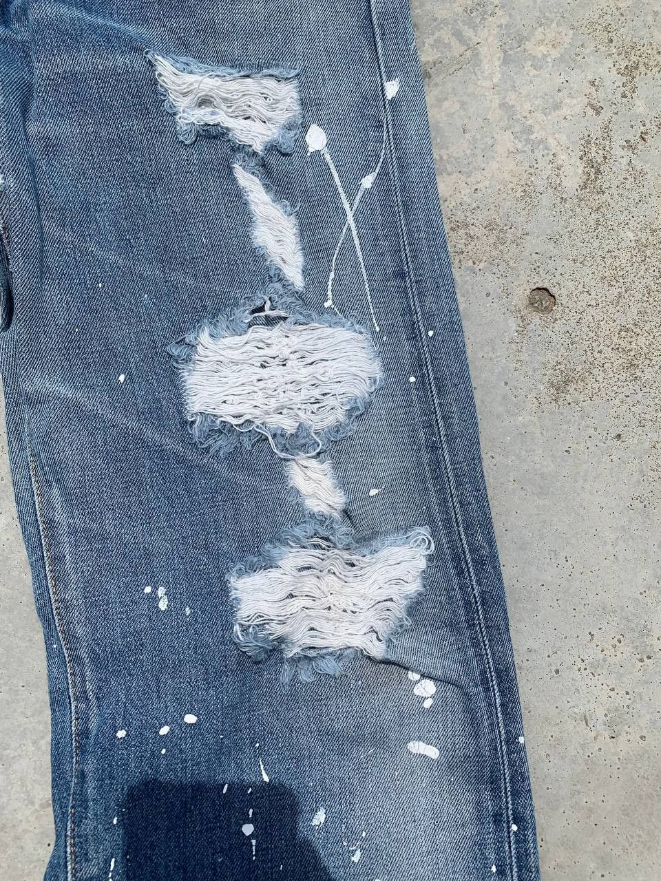 Edwin Vintage Edwin 505 Painter Distressed Ripped Selvedge Denim Size US 29 - 16 Thumbnail