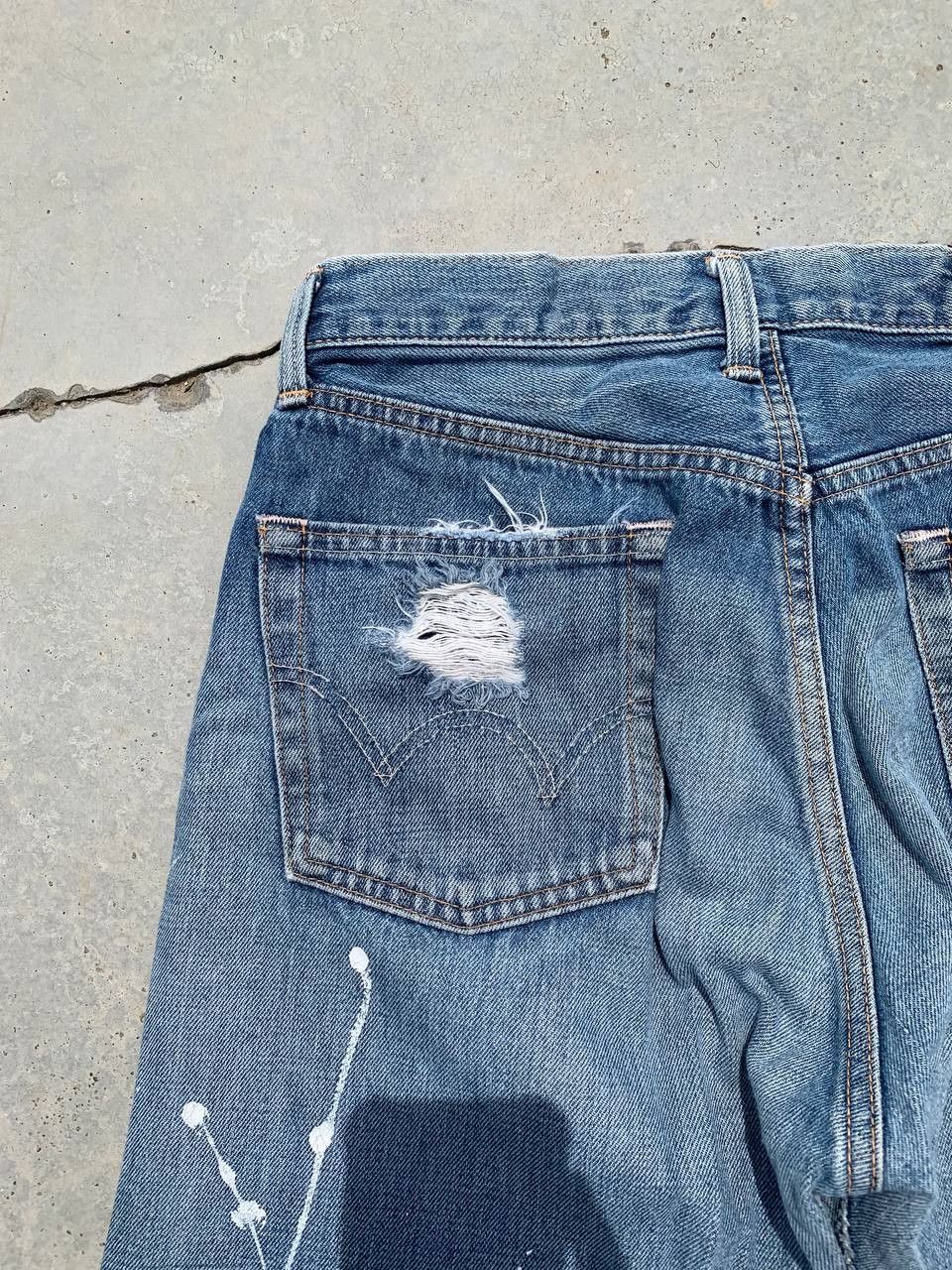 Edwin Vintage Edwin 505 Painter Distressed Ripped Selvedge Denim Size US 29 - 9 Thumbnail