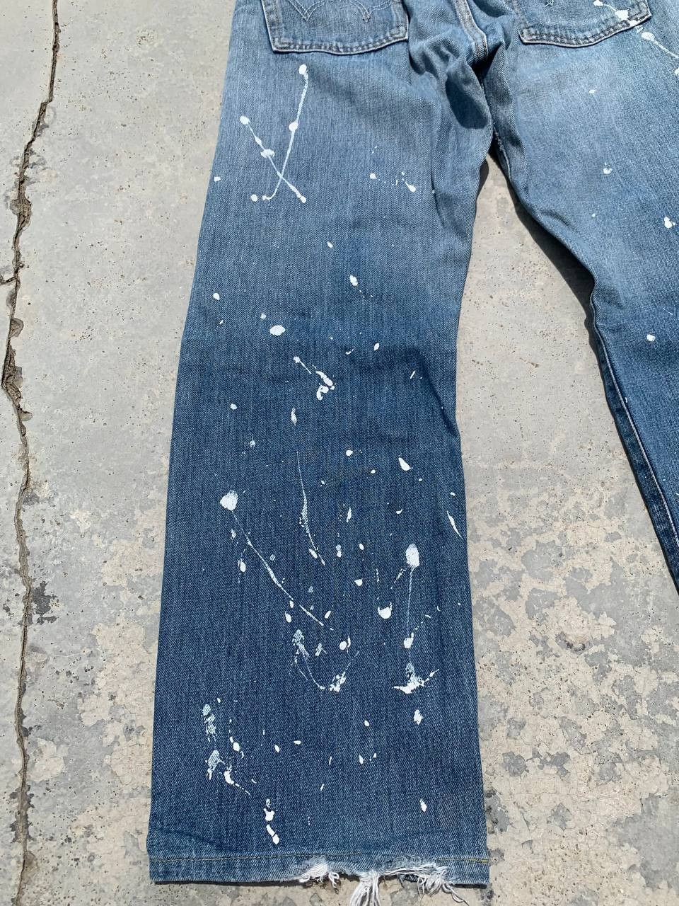 Edwin Vintage Edwin 505 Painter Distressed Ripped Selvedge Denim Size US 29 - 7 Thumbnail