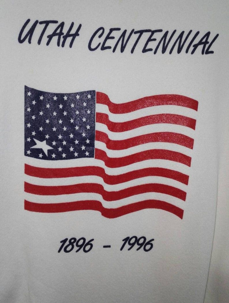 Vintage Vintage UTAH CENTENNIAL Flag United States 1896-1996 (c1) Size US L / EU 52-54 / 3 - 2 Thumbnail