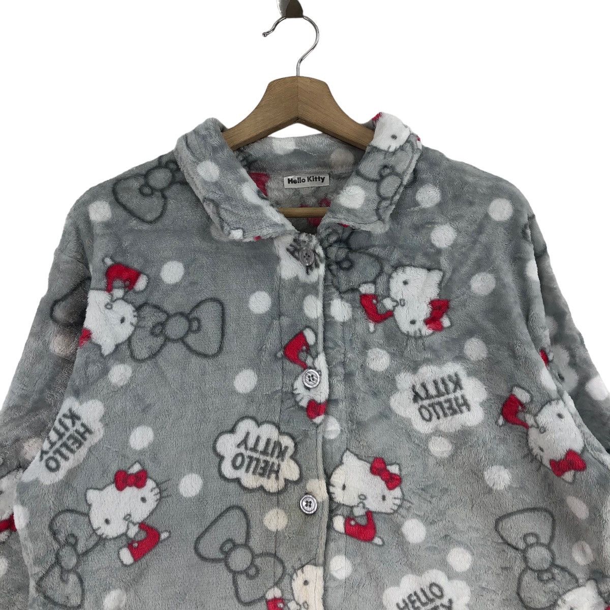 Anime Hello Kitty Fleece Sherpa Big Logo Japanese Sanrio Cartoon Size US XL / EU 56 / 4 - 2 Thumbnail