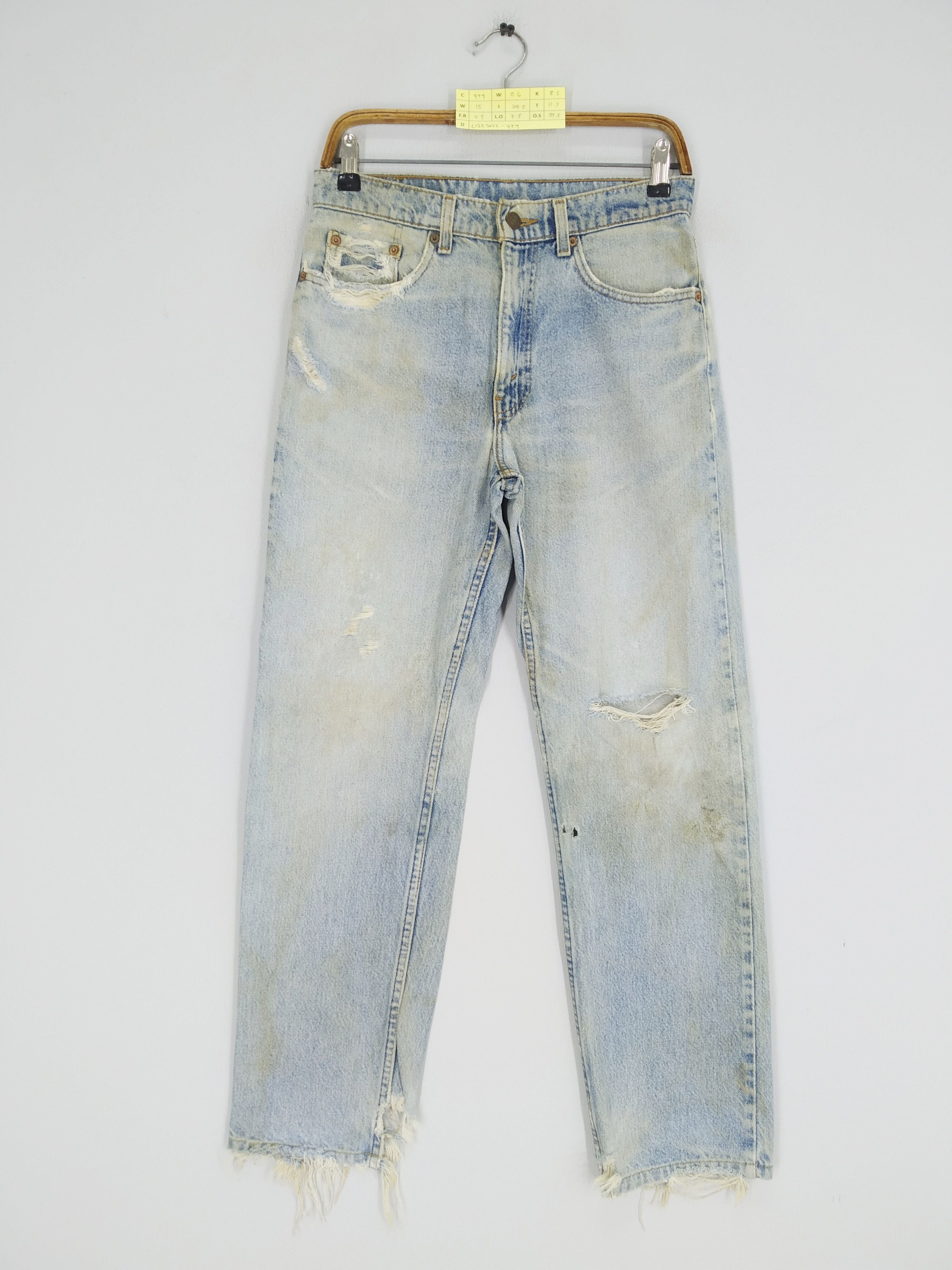 image of Distressed Denim x Levis Vintage Levi's 510 Denim Jeans Stonewash Dirty Ripped Jeans in Light Blue 