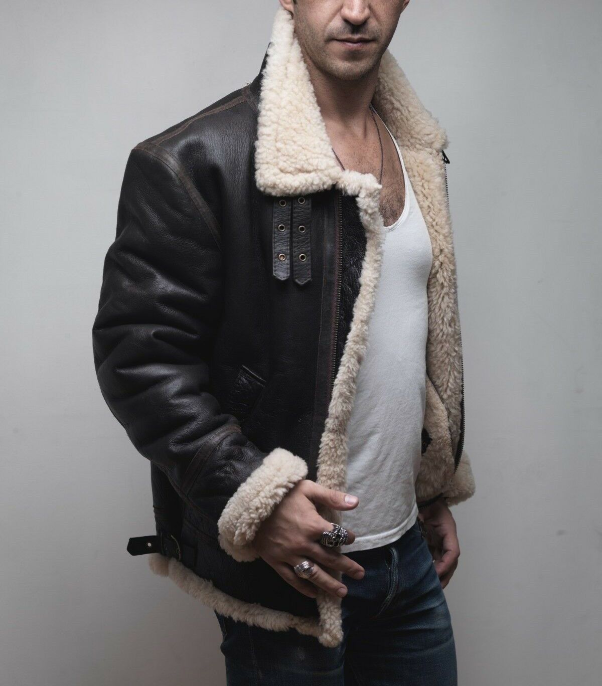 Vintage B3 Sheepskin Shearling Bomber Jacket Size 42-44 L Size US L / EU 52-54 / 3 - 2 Thumbnail