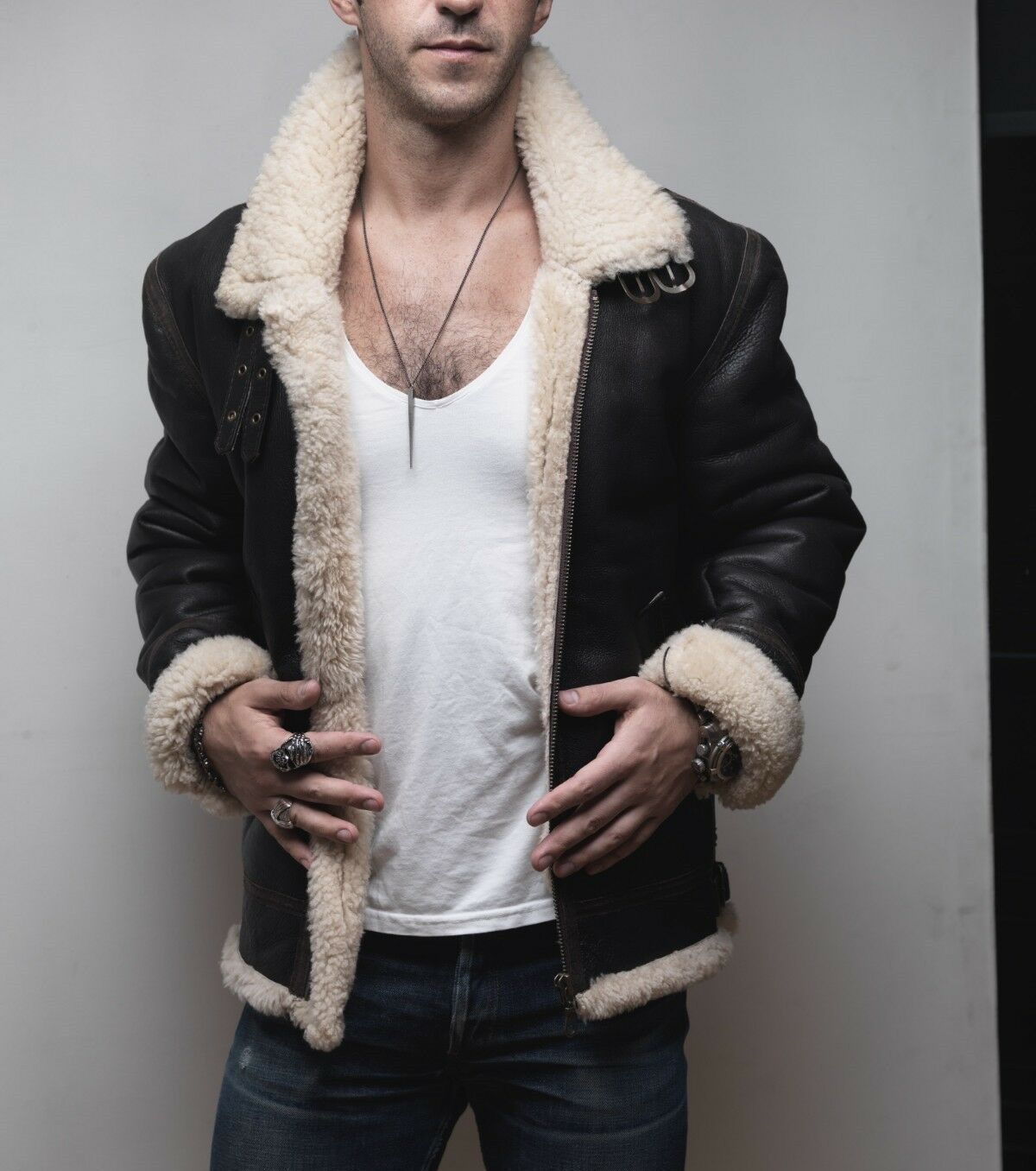 Vintage B3 Sheepskin Shearling Bomber Jacket Size 42-44 L Size US L / EU 52-54 / 3 - 7 Thumbnail