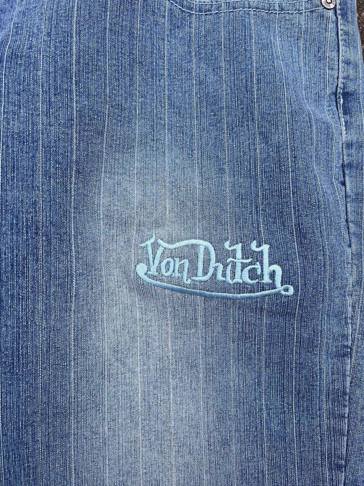 Von Dutch 🔥VTG🔥 Von Dutch Pinstriped Denim 1990s Embroidered Logo Size US 34 / EU 50 - 2 Thumbnail
