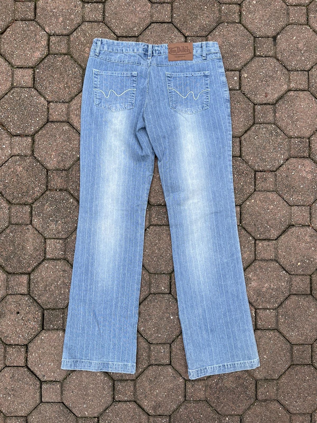 Von Dutch 🔥VTG🔥 Von Dutch Pinstriped Denim 1990s Embroidered Logo Size US 34 / EU 50 - 3 Thumbnail
