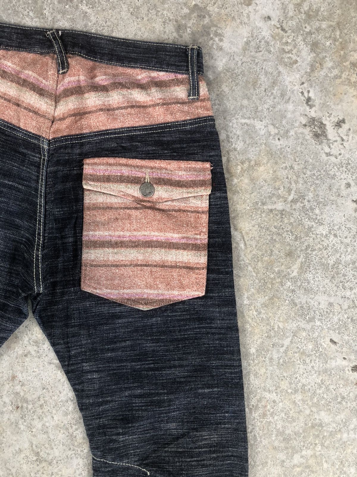 Japanese Brand Japanese Wild Khakis Striped Boro Denim Blanket Navajo Style Size US 30 / EU 46 - 12 Thumbnail