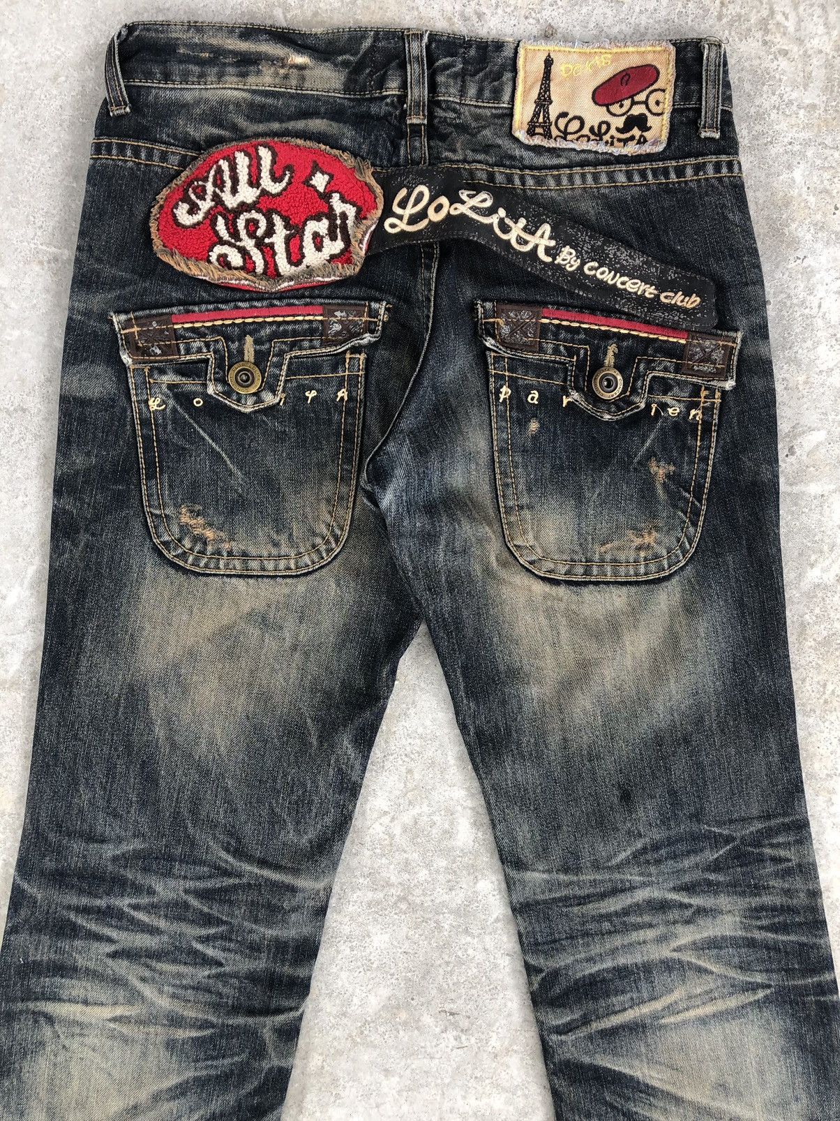 Japanese Brand Rare Yoshitomo Nara Lolita All Star Paris Distressed Jeans Size US 32 / EU 48 - 8 Thumbnail