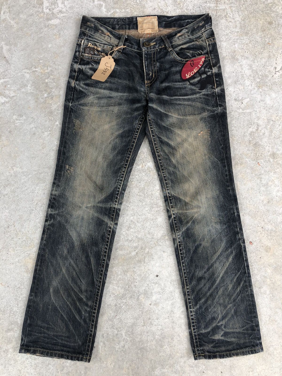 Japanese Brand Rare Yoshitomo Nara Lolita All Star Paris Distressed Jeans Size US 32 / EU 48 - 2 Thumbnail