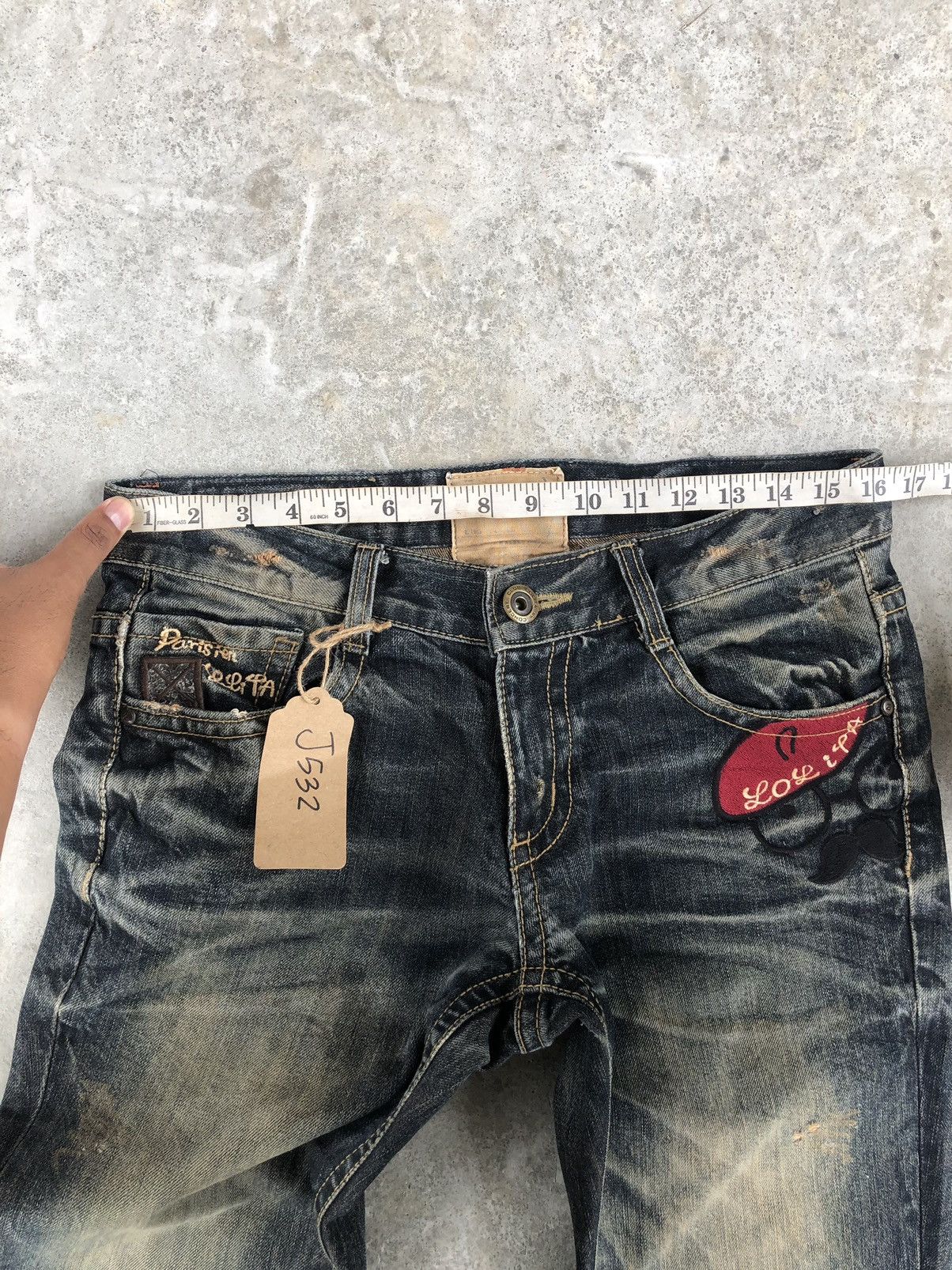 Japanese Brand Rare Yoshitomo Nara Lolita All Star Paris Distressed Jeans Size US 32 / EU 48 - 18 Thumbnail