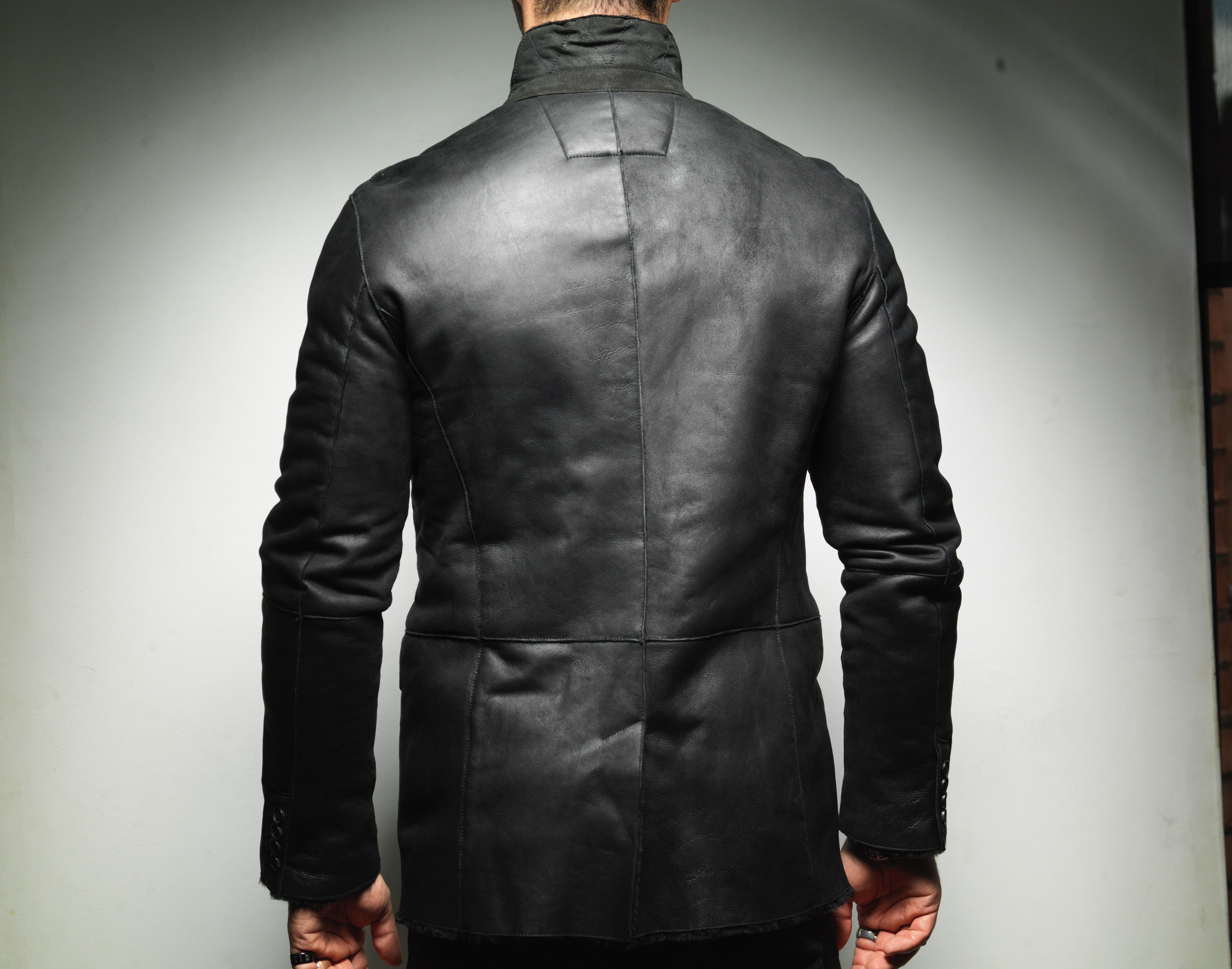 John Varvatos NEW JOHN VARVATOS Shearling Leather Jacket Black Coat Size US M / EU 48-50 / 2 - 6 Thumbnail