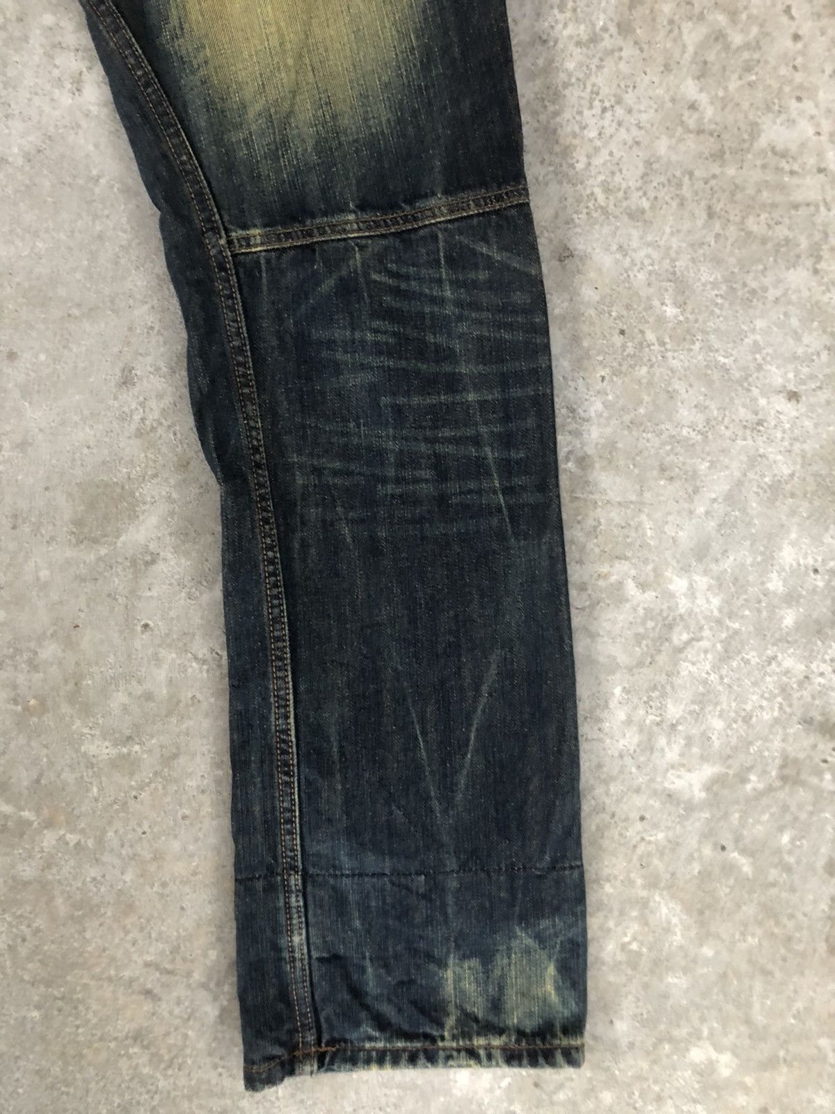 Japanese Brand Dominate Handcrafted Double Waist Embroidered Jeans Mudwash Size US 30 / EU 46 - 12 Thumbnail