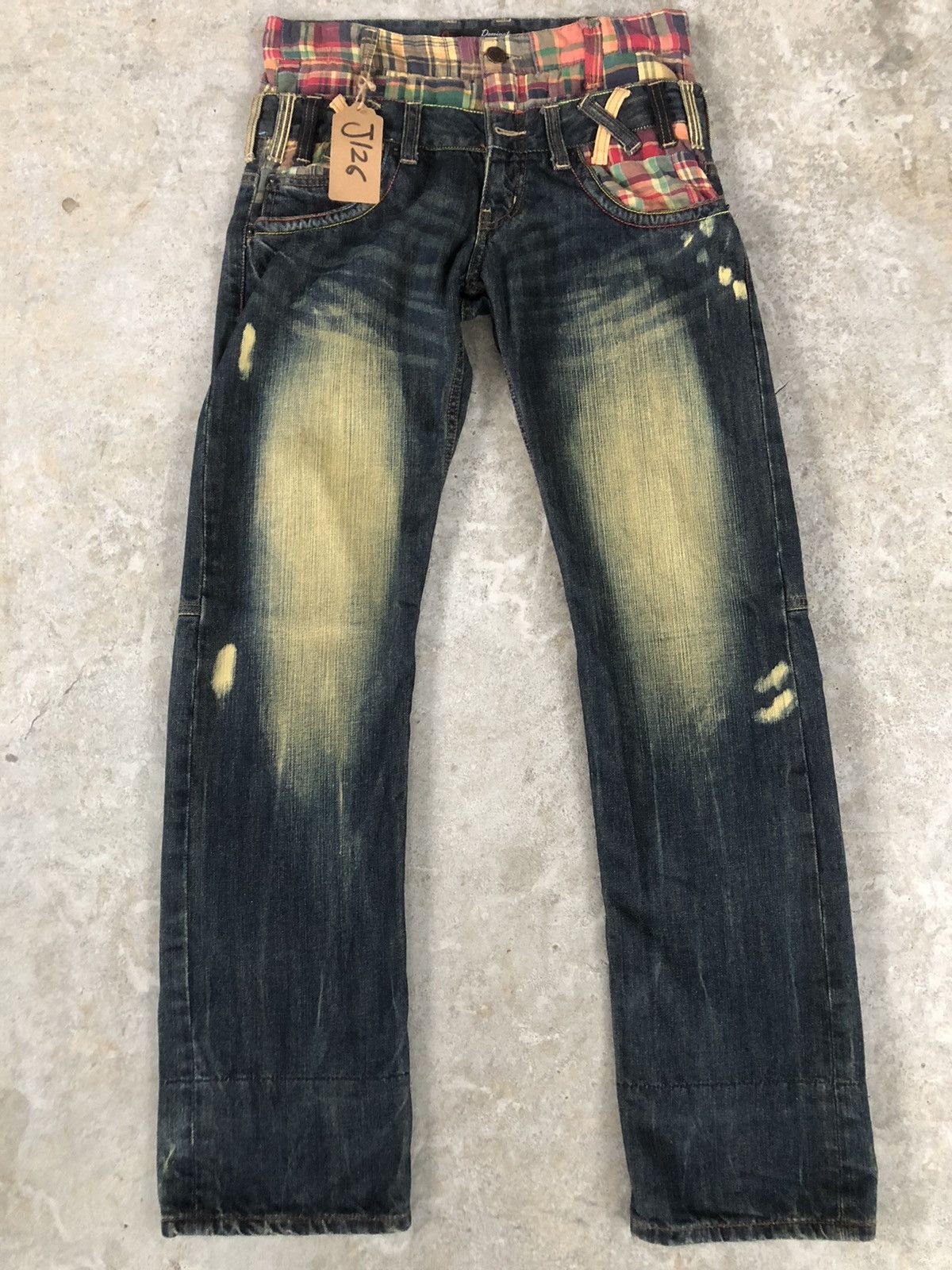 Japanese Brand Dominate Handcrafted Double Waist Embroidered Jeans Mudwash Size US 30 / EU 46 - 1 Thumbnail