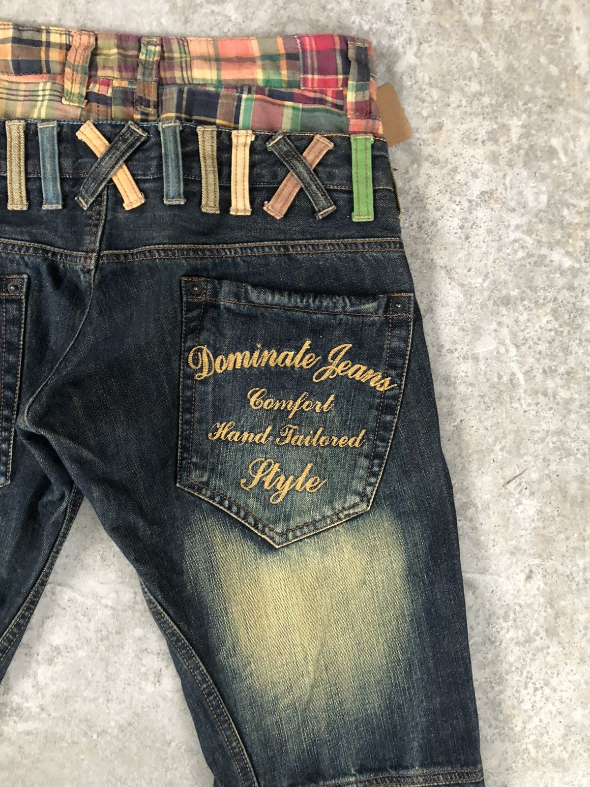 Japanese Brand Dominate Handcrafted Double Waist Embroidered Jeans Mudwash Size US 30 / EU 46 - 10 Thumbnail
