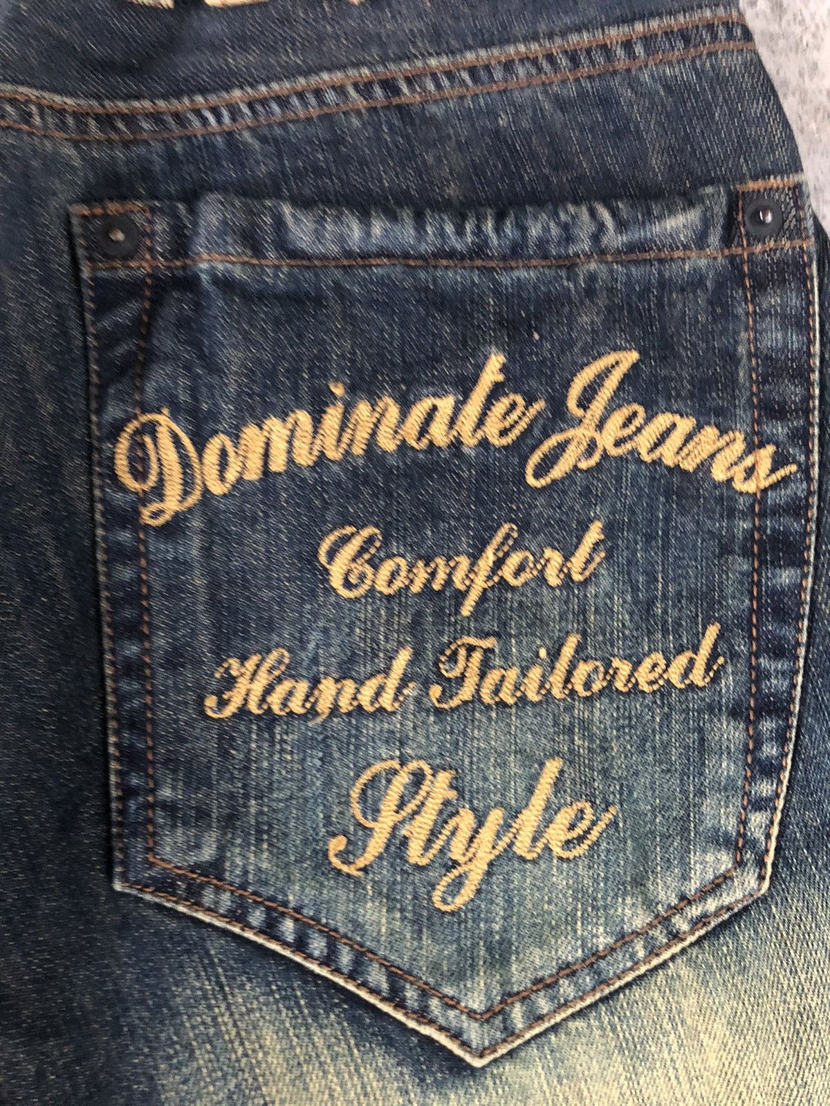 Japanese Brand Dominate Handcrafted Double Waist Embroidered Jeans Mudwash Size US 30 / EU 46 - 14 Thumbnail