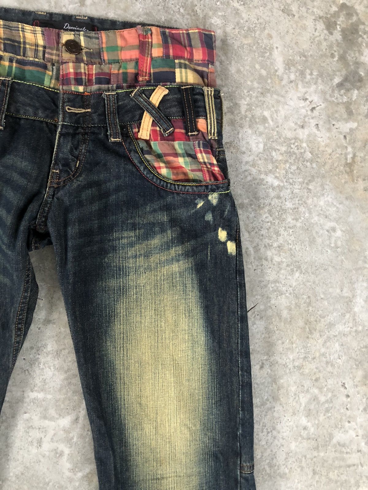 Japanese Brand Dominate Handcrafted Double Waist Embroidered Jeans Mudwash Size US 30 / EU 46 - 5 Thumbnail