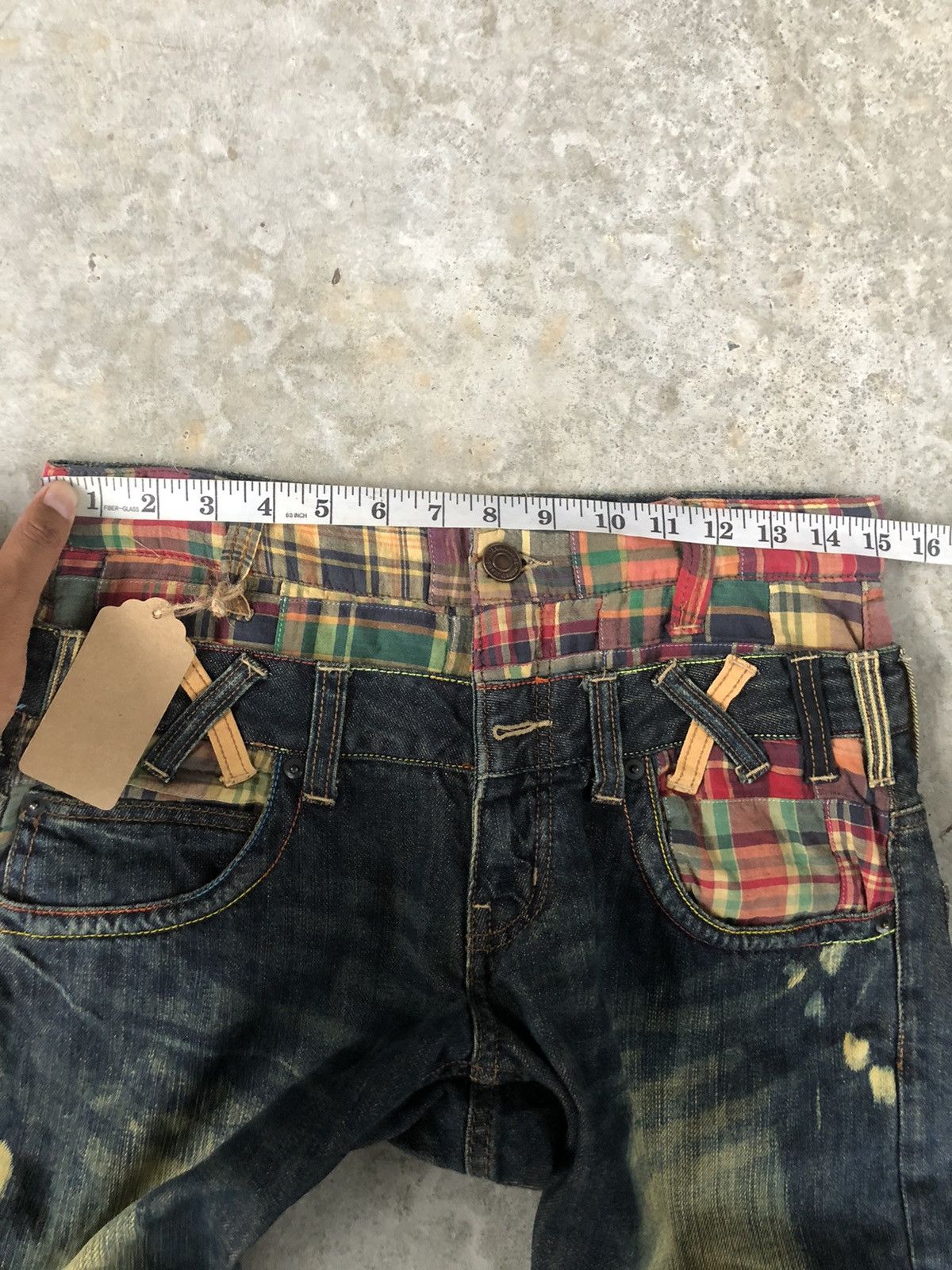 Japanese Brand Dominate Handcrafted Double Waist Embroidered Jeans Mudwash Size US 30 / EU 46 - 18 Thumbnail