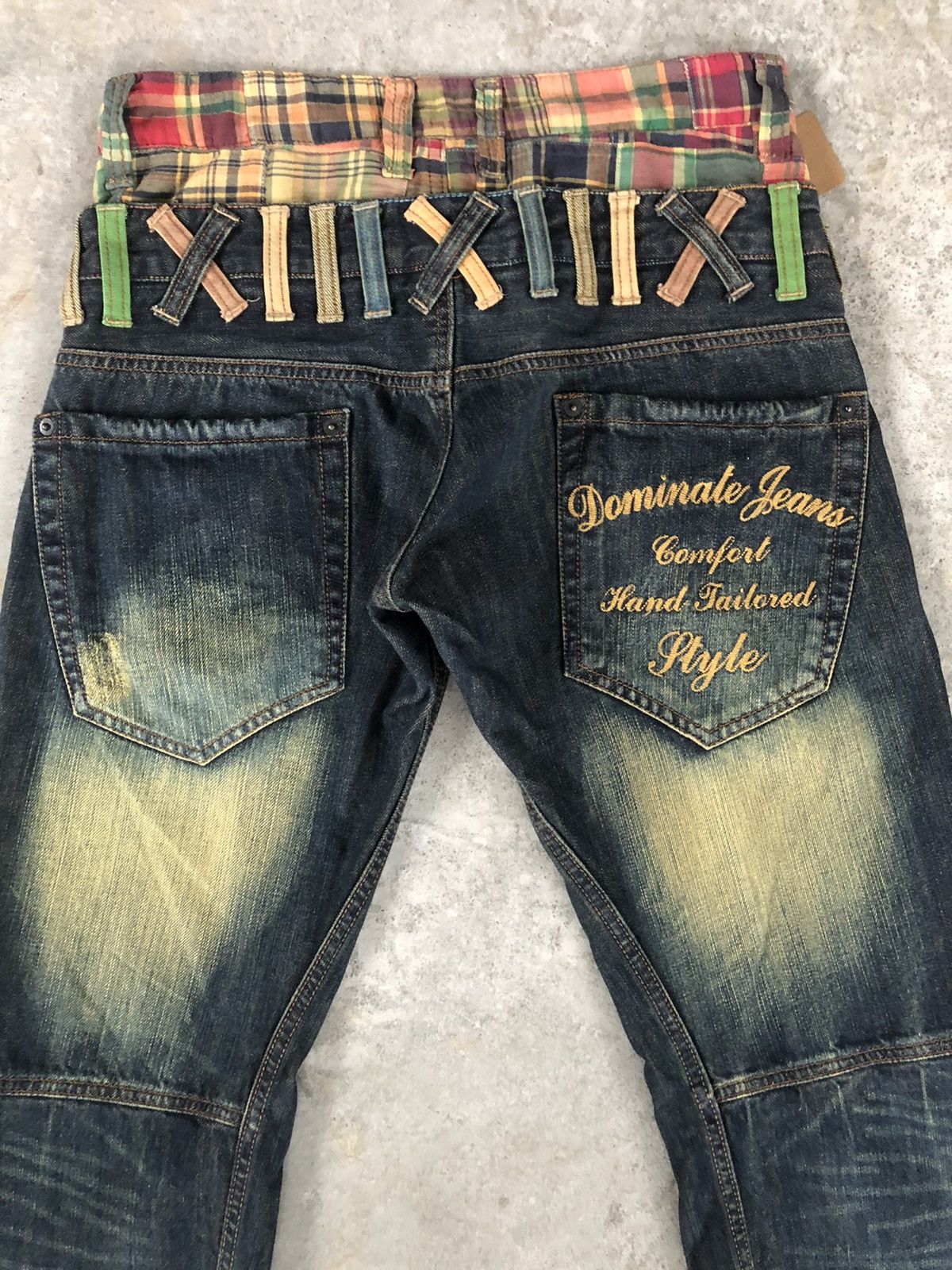 Japanese Brand Dominate Handcrafted Double Waist Embroidered Jeans Mudwash Size US 30 / EU 46 - 8 Thumbnail