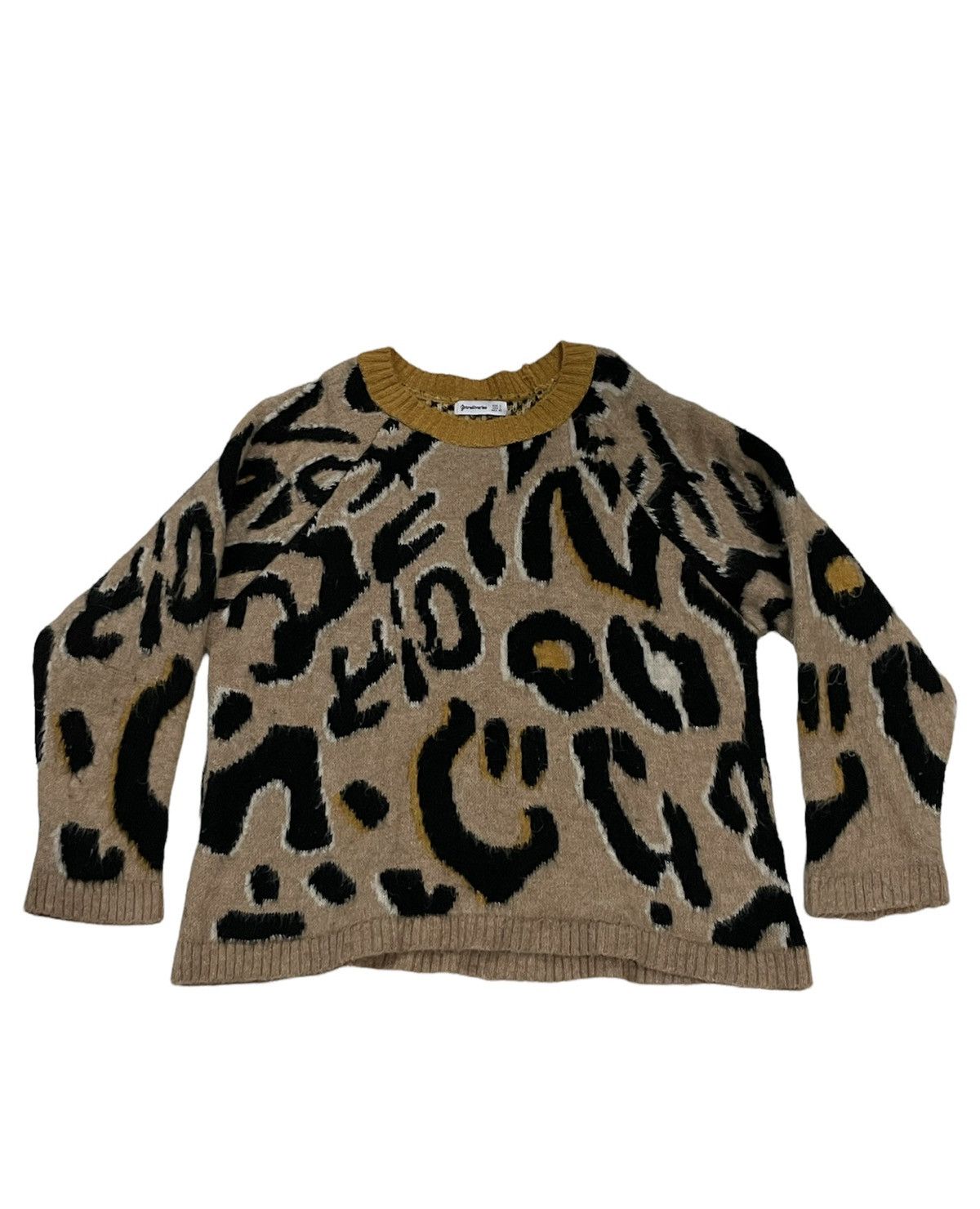 Beauty Beast × Japanese Brand STRADIVARIUS LEOPARD MOHAIR KNITWEAR Size US L / EU 52-54 / 3 - 1 Thumbnail