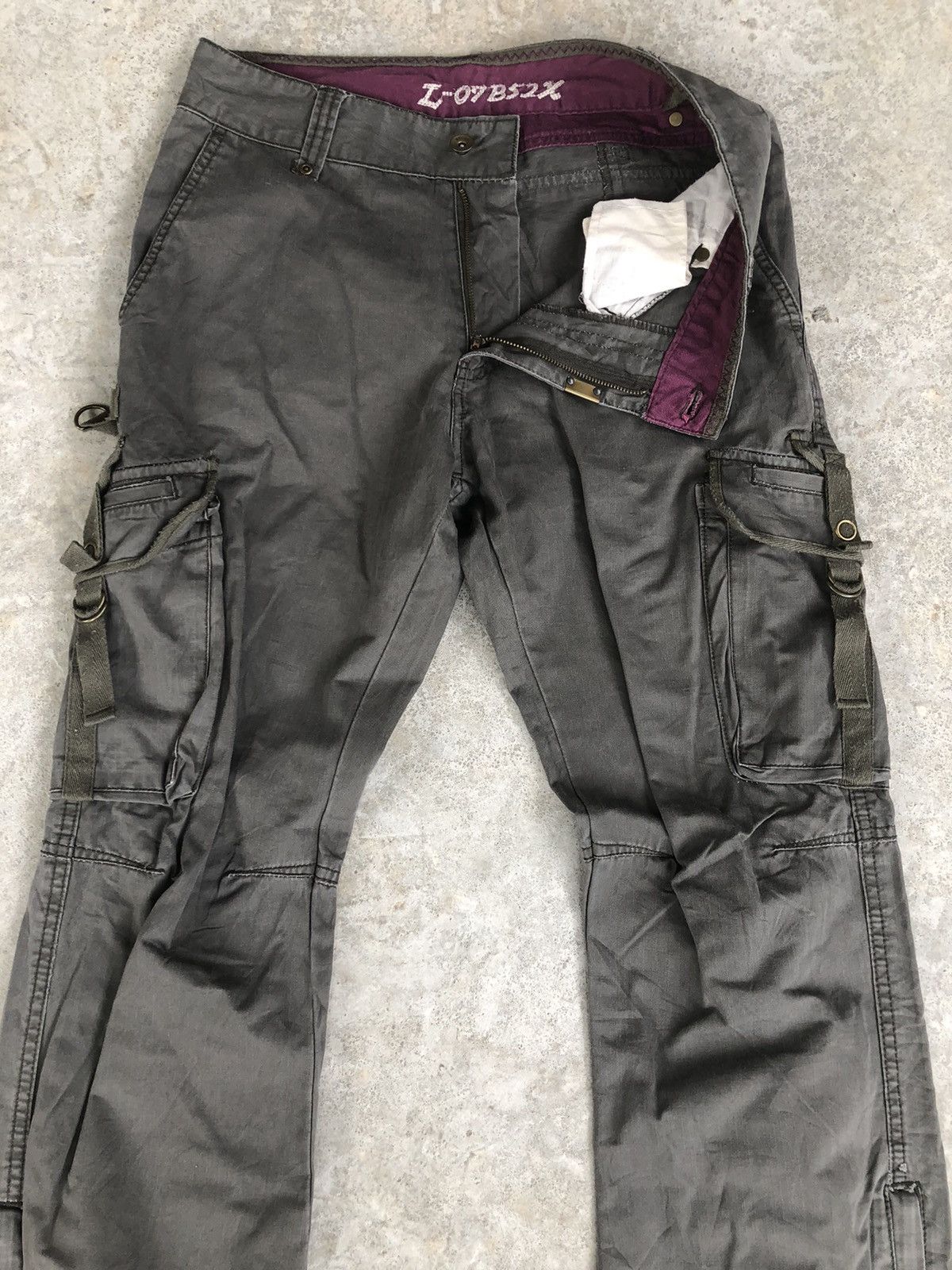 Japanese Brand Z-07B52X Cargo Pants Zipper Leg Bondage Size US 30 / EU 46 - 3 Thumbnail