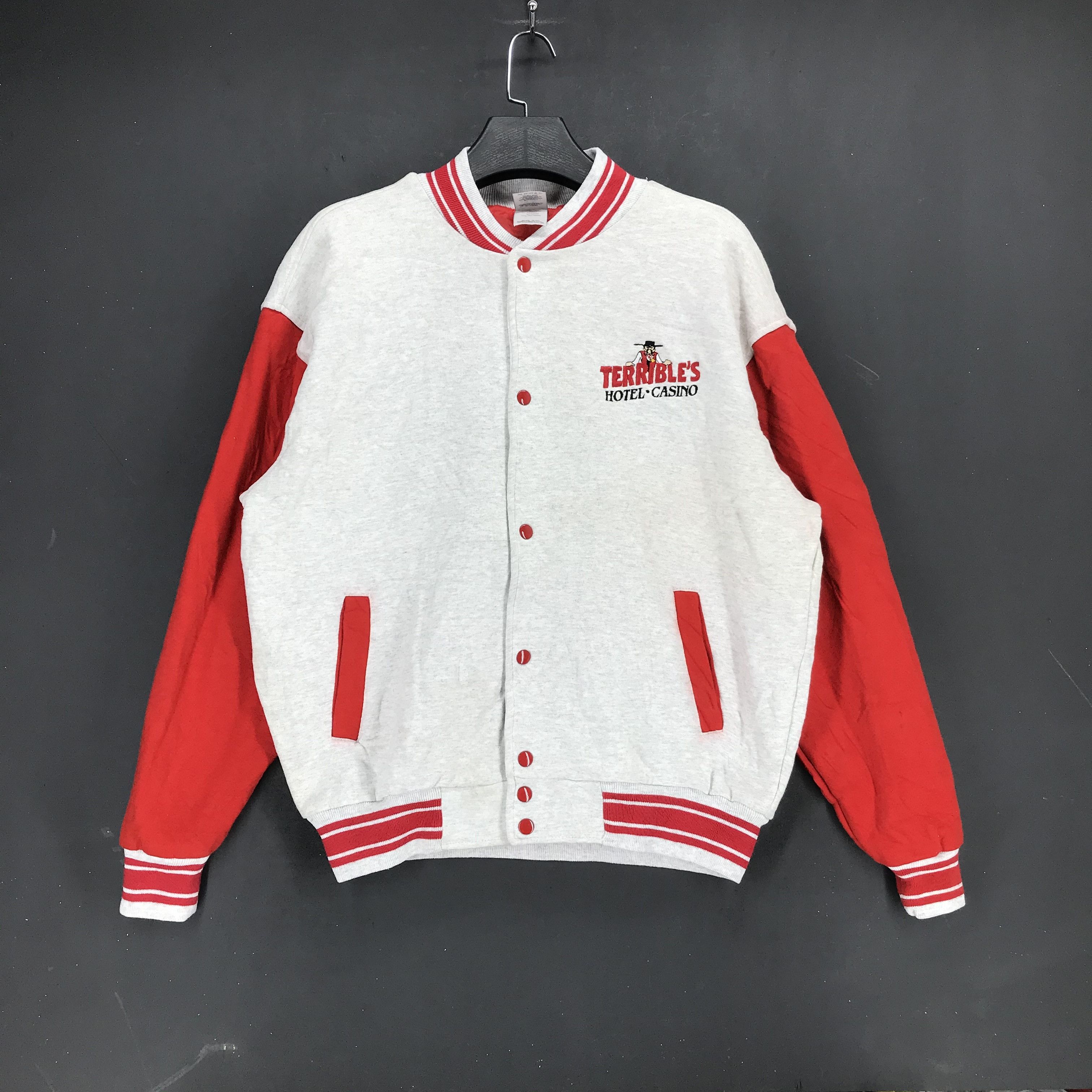 Fruit Of The Loom Vintage Terrible's Hotel Casino Varsity Jacket #1761-70 Size US XL / EU 56 / 4 - 1 Thumbnail