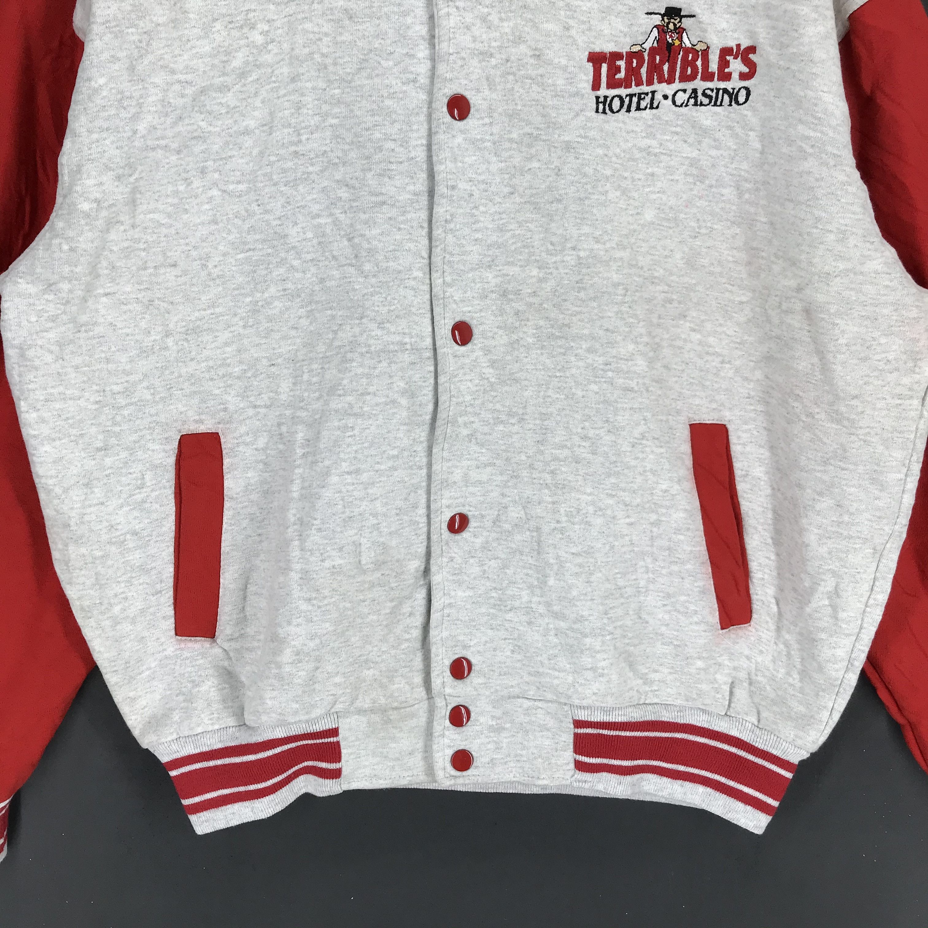 Fruit Of The Loom Vintage Terrible's Hotel Casino Varsity Jacket #1761-70 Size US XL / EU 56 / 4 - 4 Thumbnail