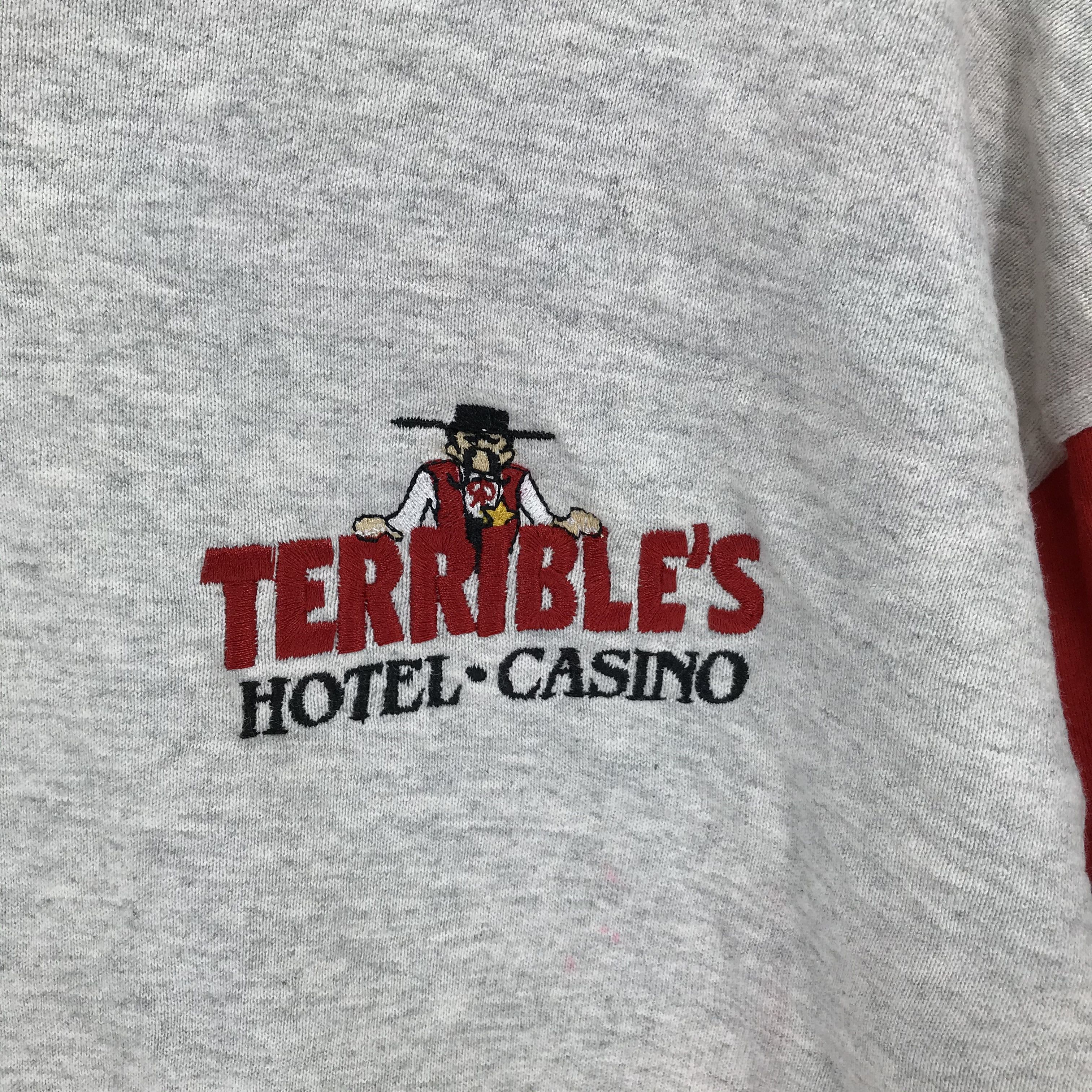 Fruit Of The Loom Vintage Terrible's Hotel Casino Varsity Jacket #1761-70 Size US XL / EU 56 / 4 - 3 Thumbnail