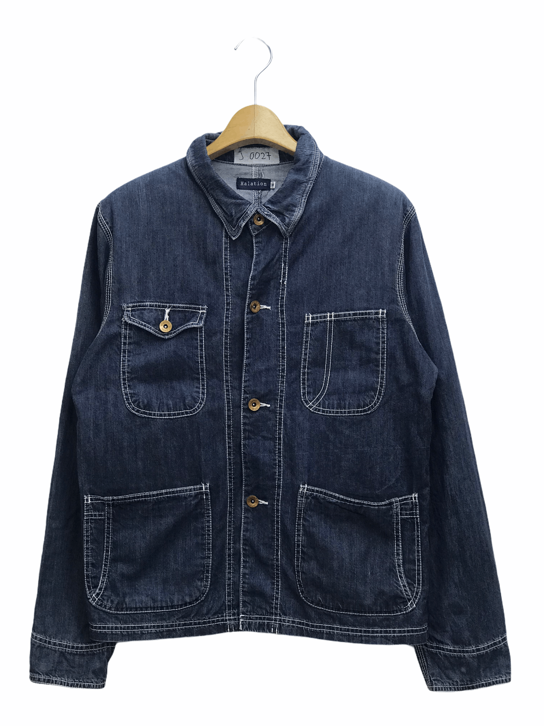 image of Designer Halation Denim Worker Jacket in Blue, Men's (Size Medium)