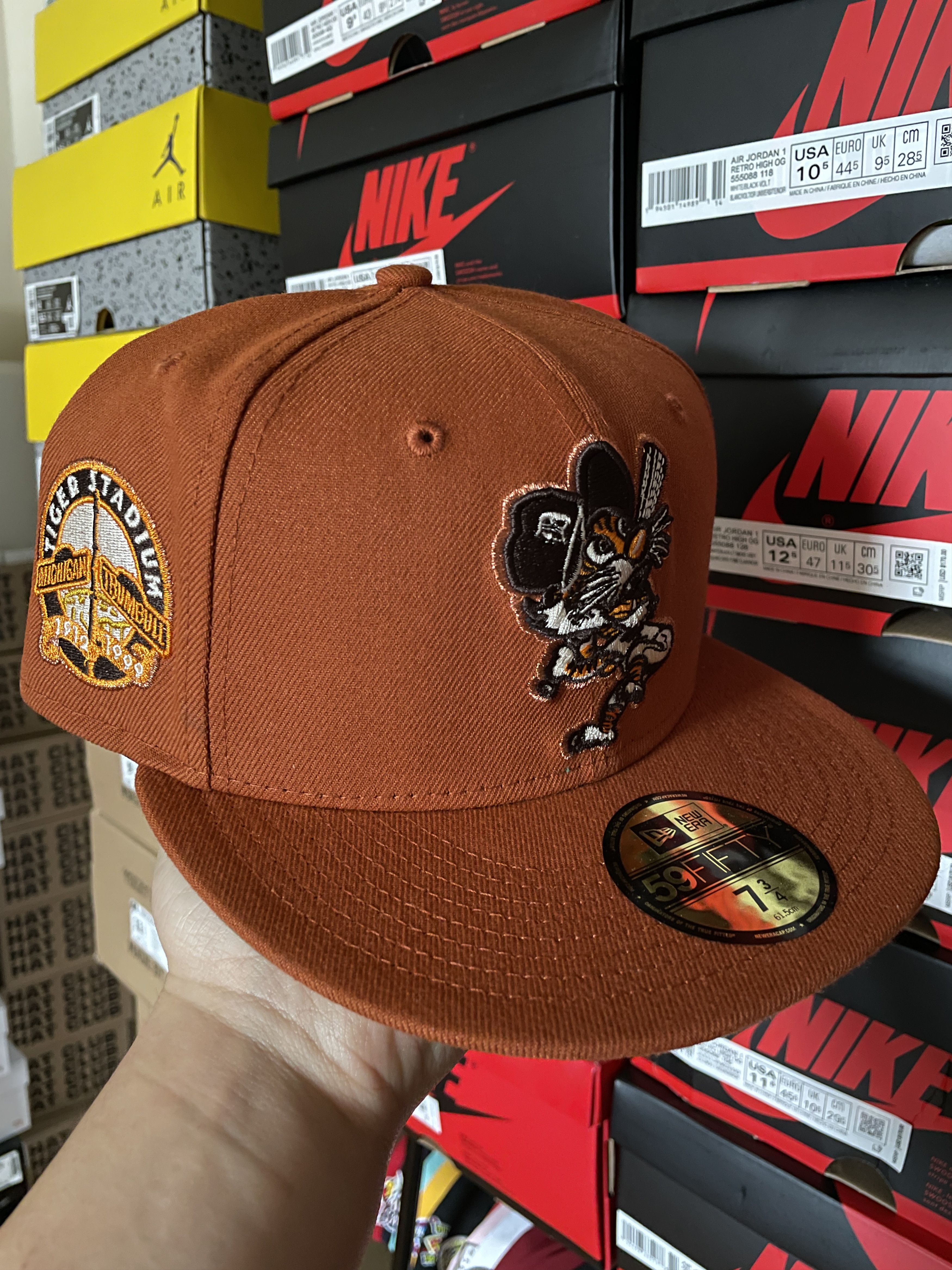 image of Hat Club x Mlb 7 3/4 Hatclub Campfire Detroit Tigers Orange Green Stadium, Men's