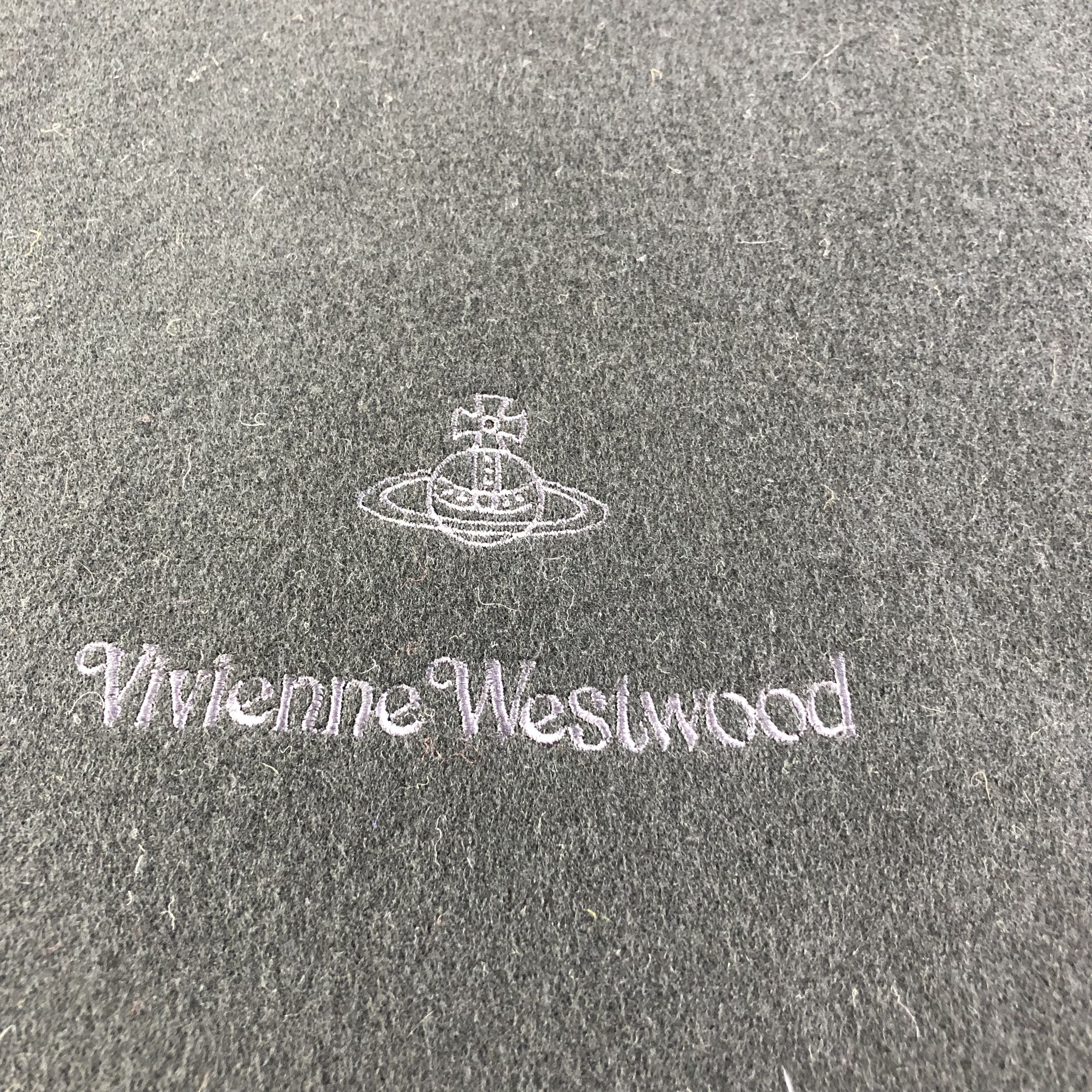 Vivienne Westwood Vivienne Westwood Plain Black Wool Scarf Muffler V1330 Size ONE SIZE - 4 Thumbnail
