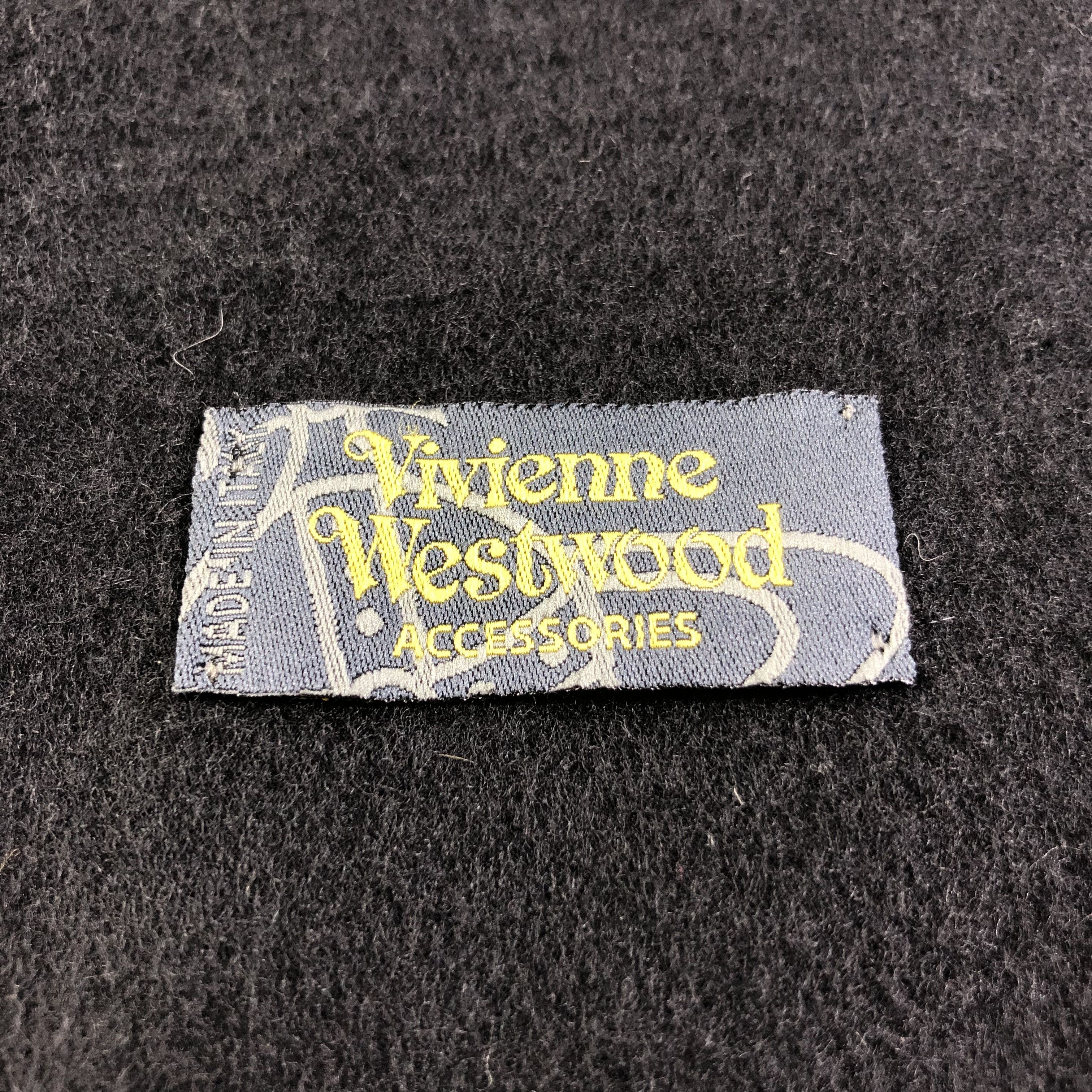 Vivienne Westwood Vivienne Westwood Plain Black Wool Scarf Muffler V1330 Size ONE SIZE - 5 Thumbnail