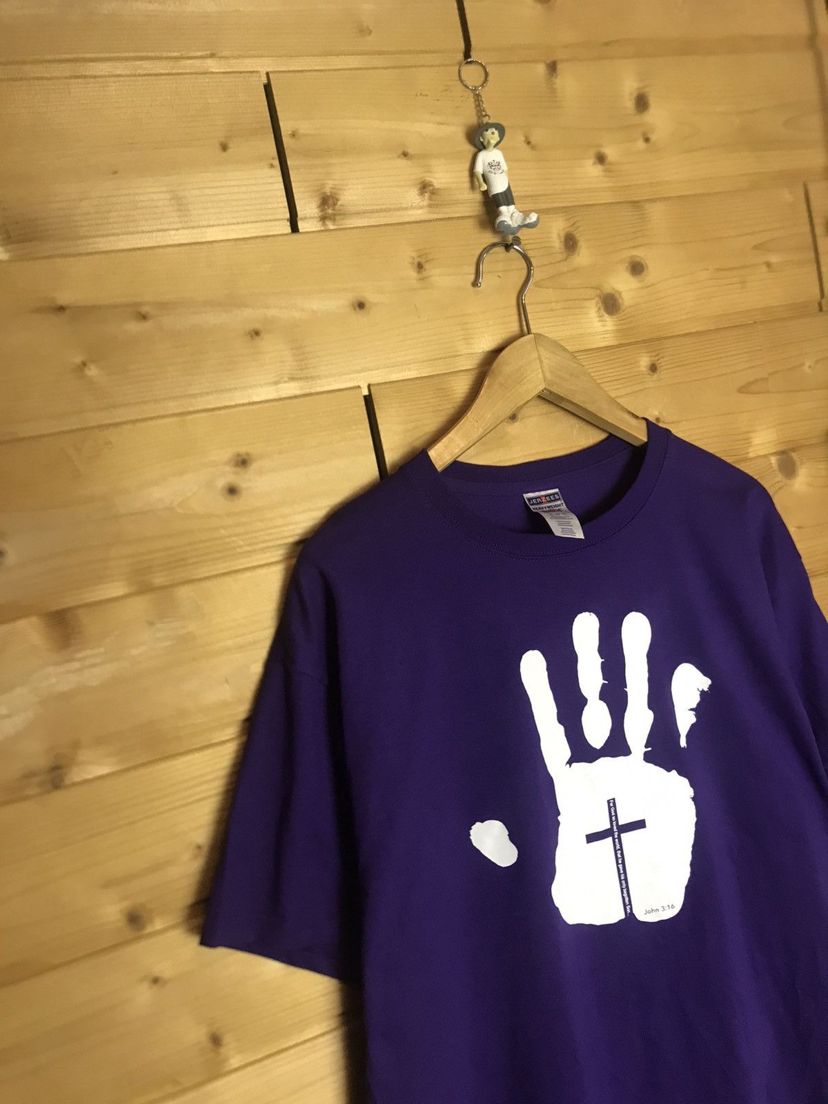 Vintage Vintage John 3:16 Jesus t-shirt Size US XL / EU 56 / 4 - 2 Thumbnail