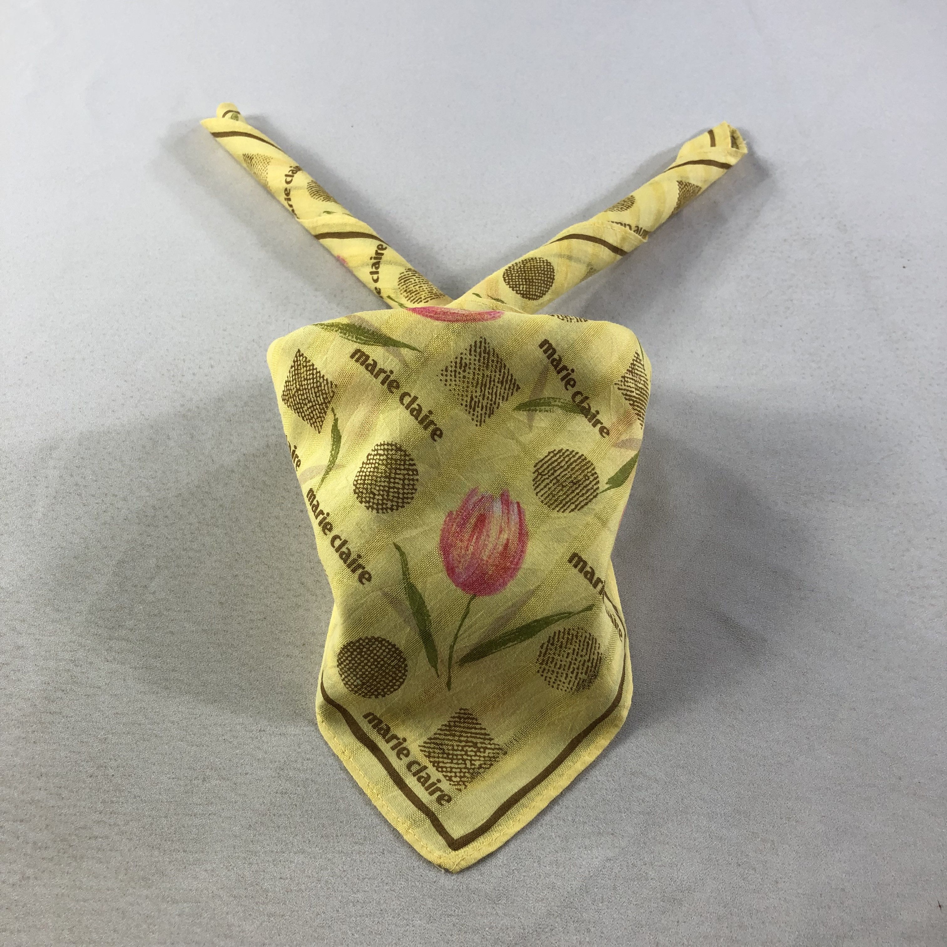 image of Vintage Marie Claire Floral Handkerchief Neckerchief Bandana H2289, Men's