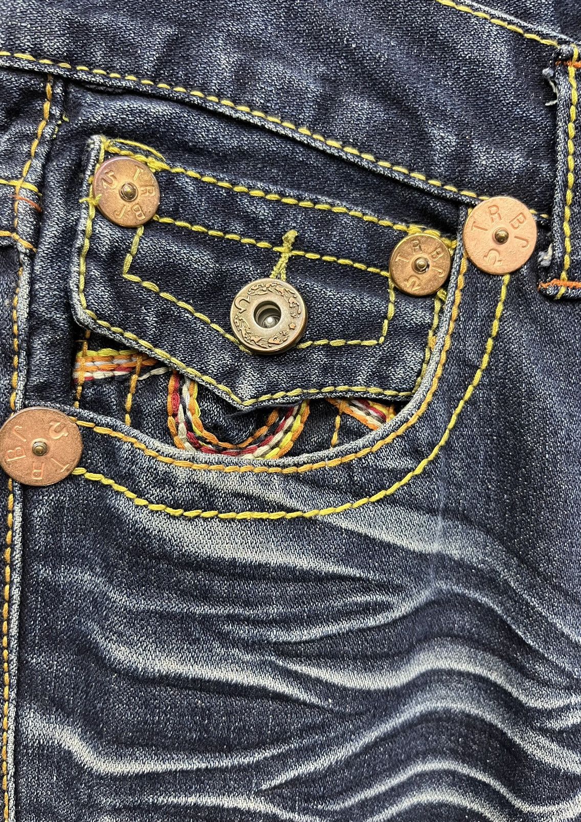 True Religion × Vintage 🔥90’s TRUE RELIGION BILLY SUPER T Whisker Denim Easy Fit Size 32" / US 10 / IT 46 - 16 Thumbnail