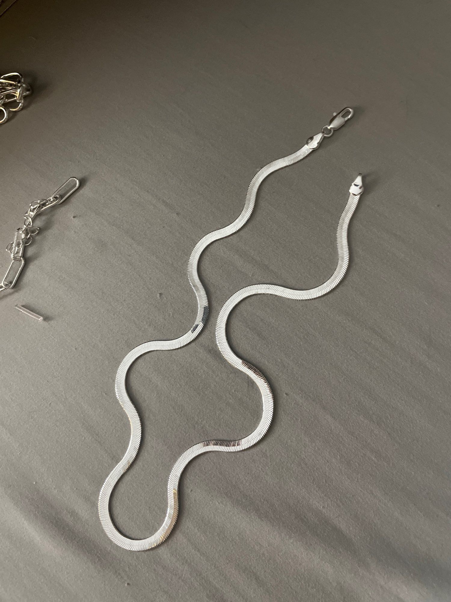 Jewelry Silver Color Blade Chain Necklace Size ONE SIZE - 5 Thumbnail