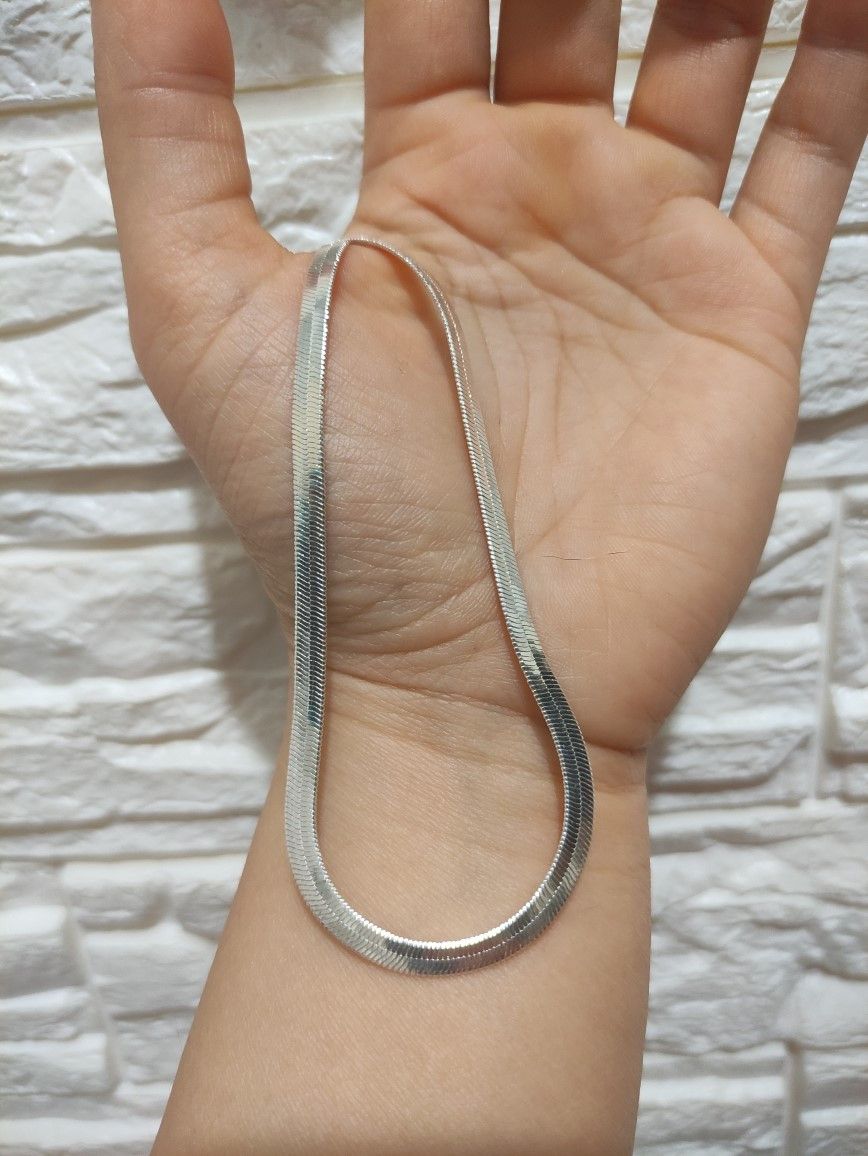 Jewelry Silver Color Blade Chain Necklace Size ONE SIZE - 3 Thumbnail