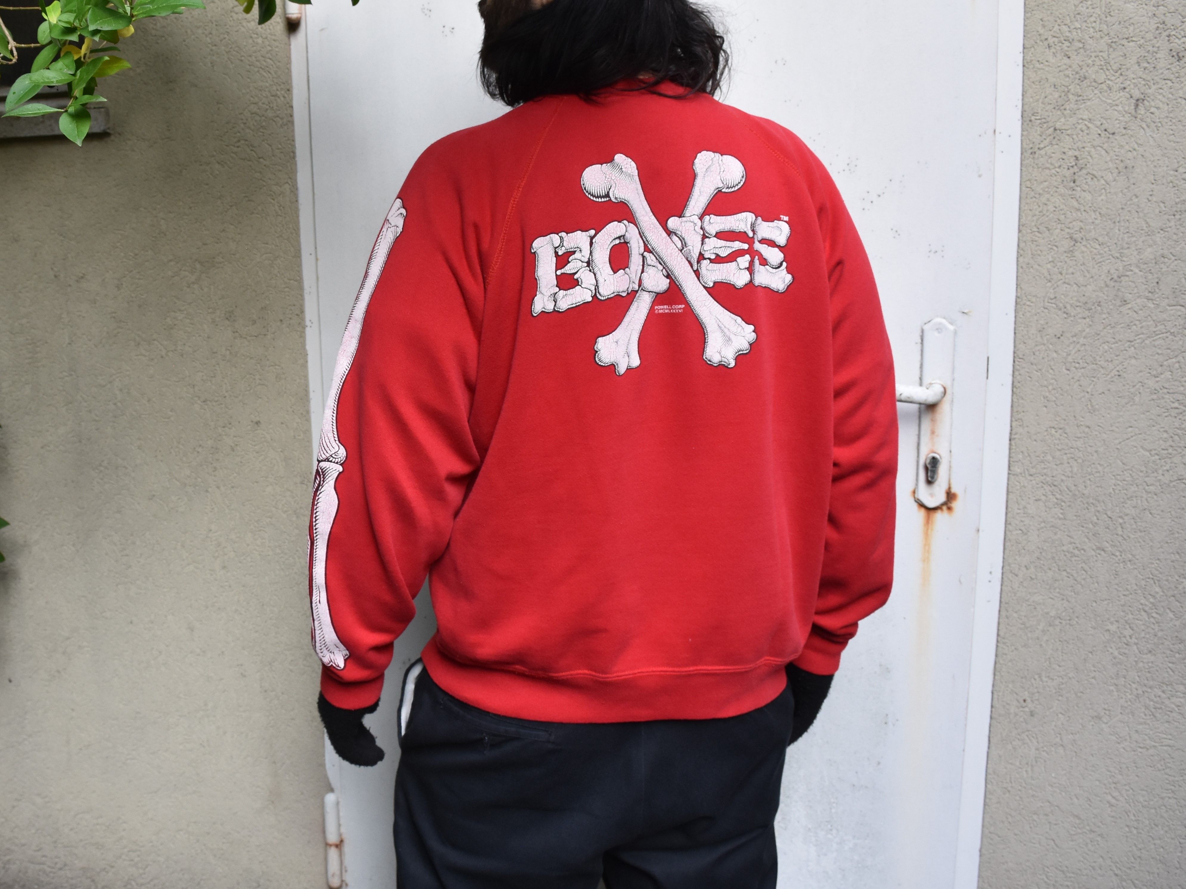 image of 80's Vintage Powell Peralta Sweater Pullover Bones Brigade in Red, Men's (Size XL)